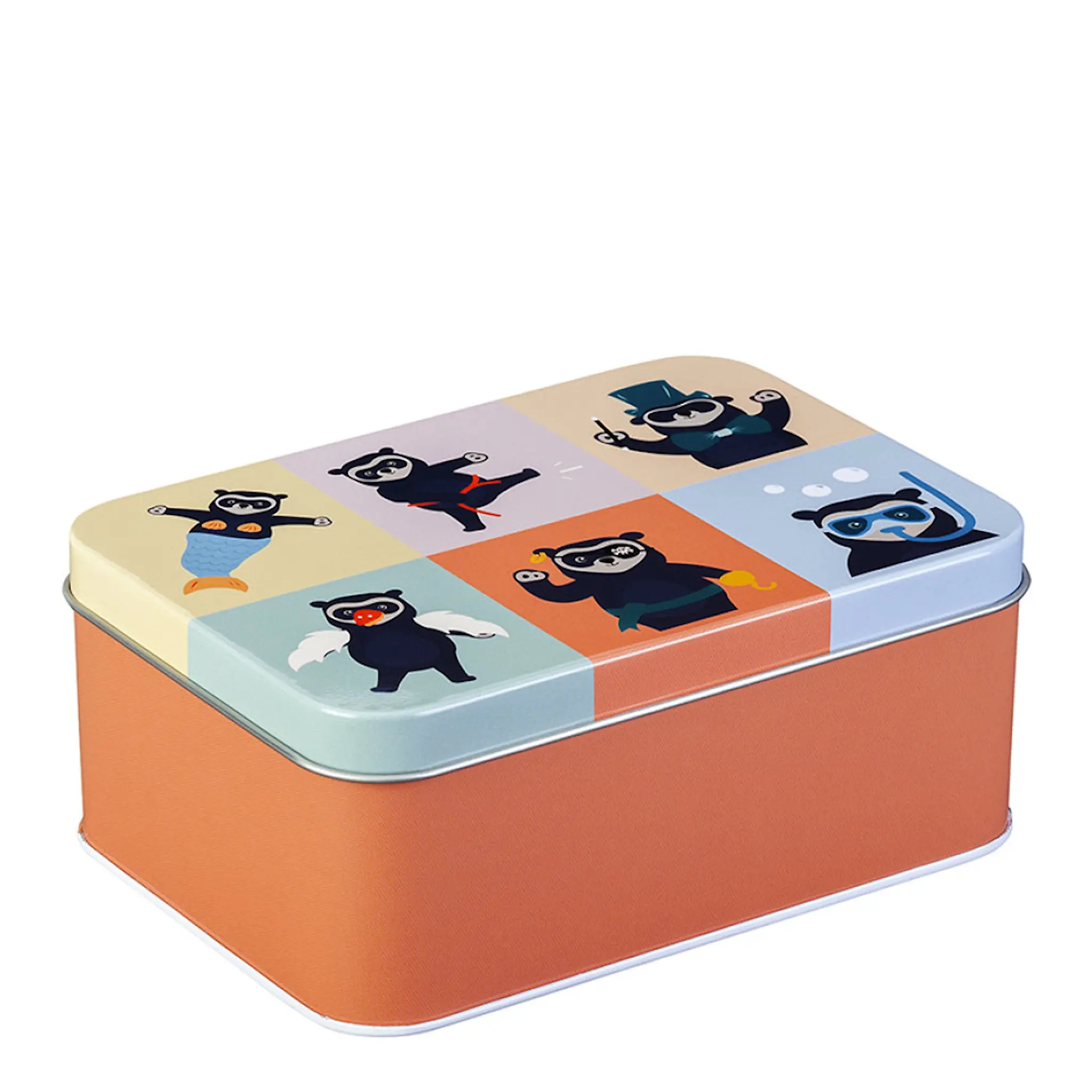 Blafre Brillebjörn matlåda / förvaringslåda plåt 10x14 cm orange