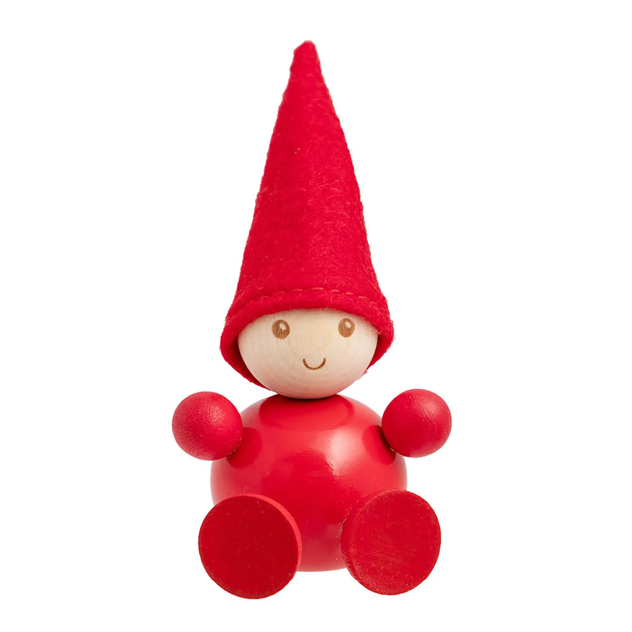Aarikka Nisse sittende liten figur 9 cm rød