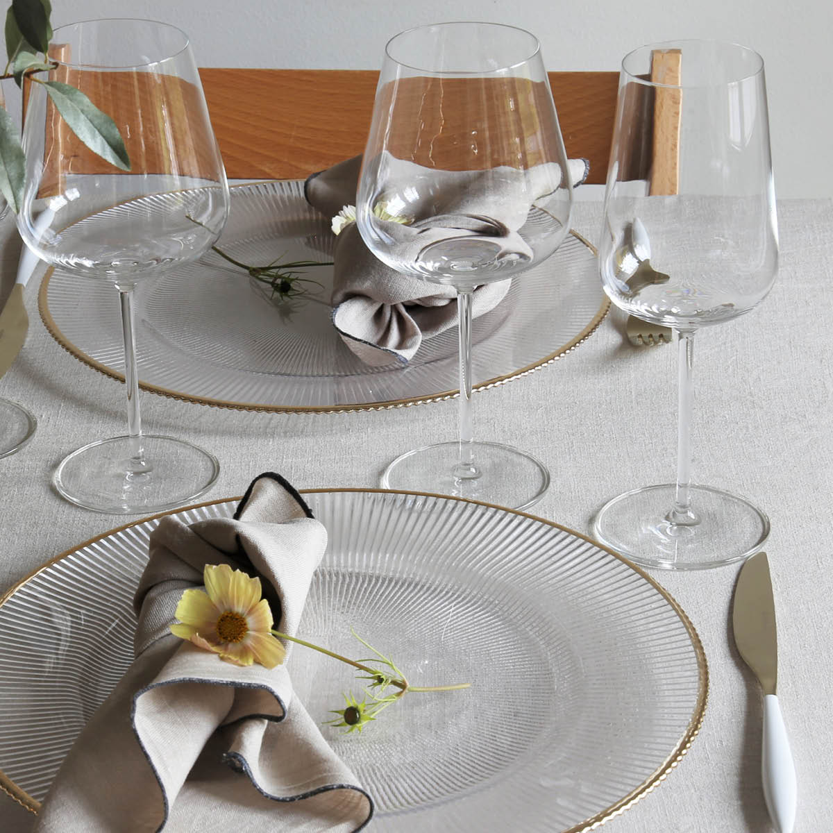 Stiernholm Plisse Undertallrik 33 cm klar/guld