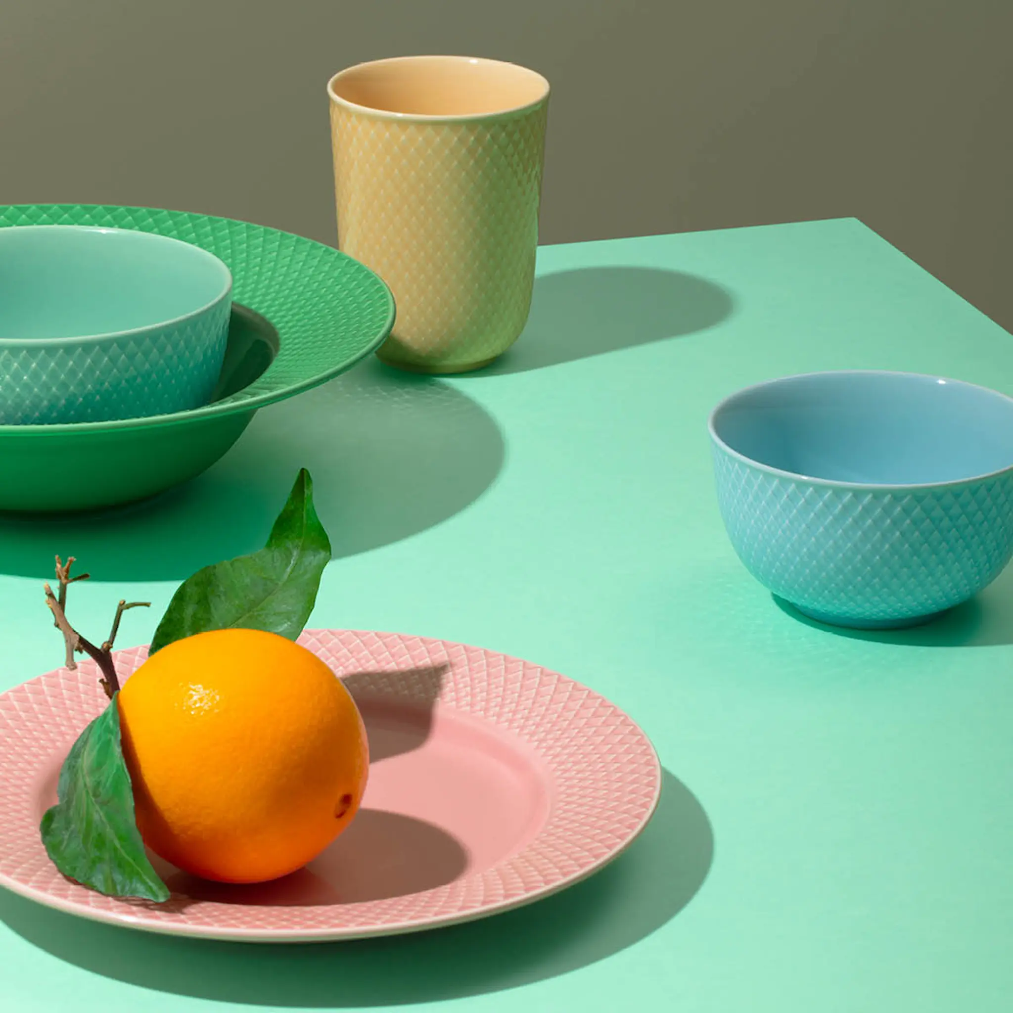 Lyngby Porcelæn Rhombe Color Skål 13 cm Aqua