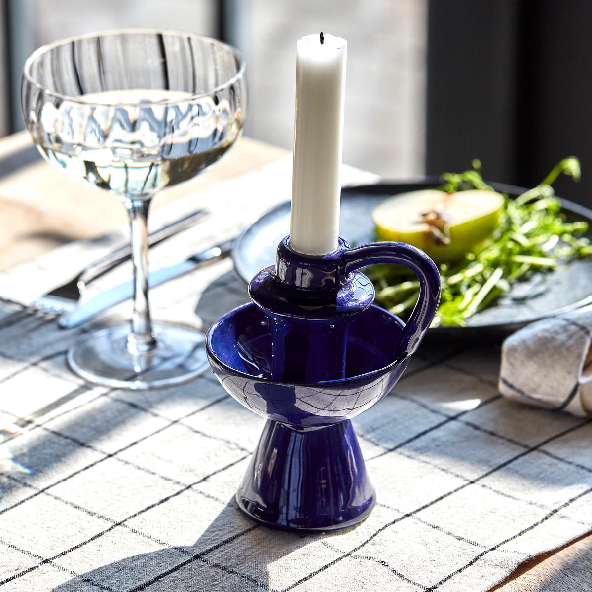 House Doctor Diva ljusstake 14 cm blå