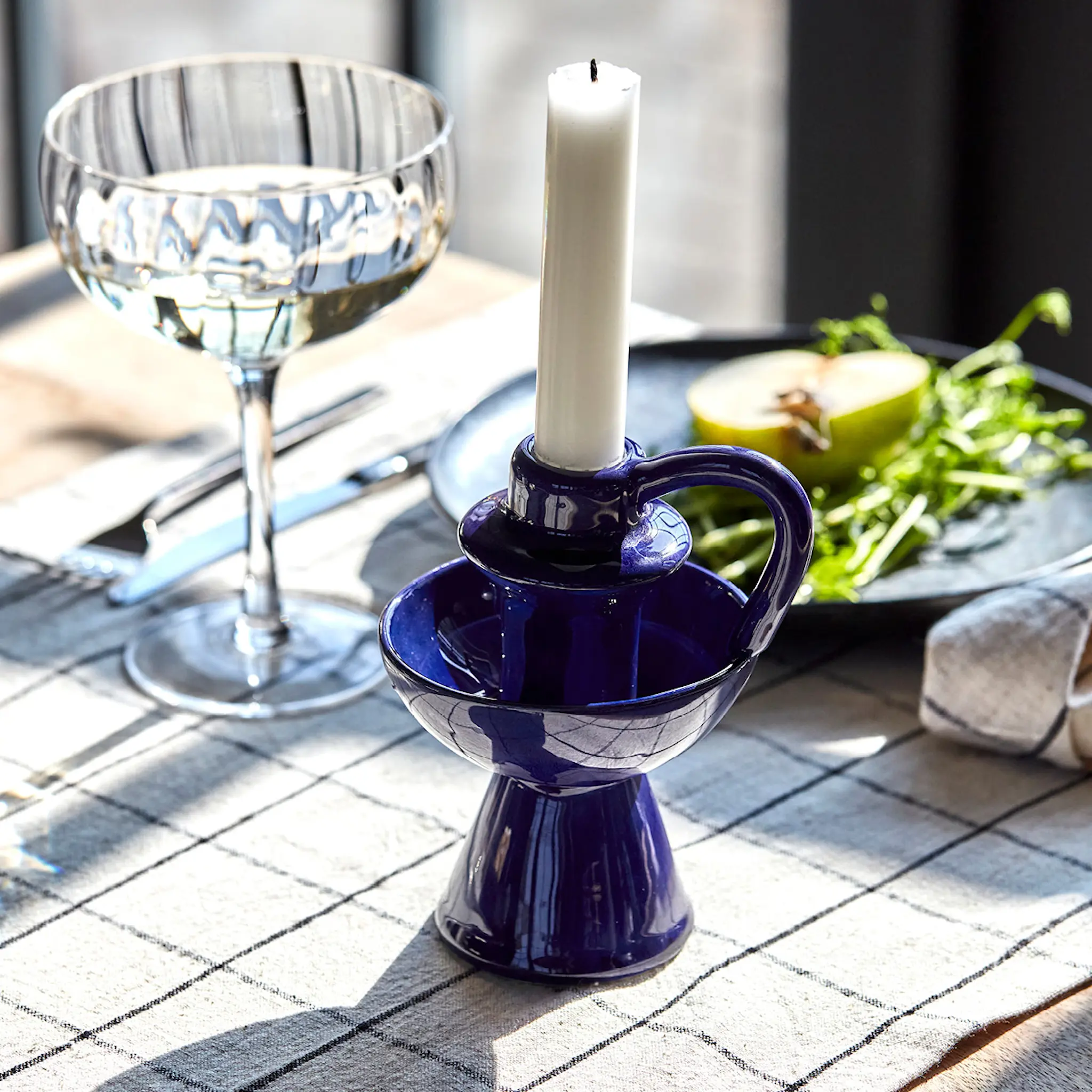 House Doctor Diva ljusstake 14 cm blå