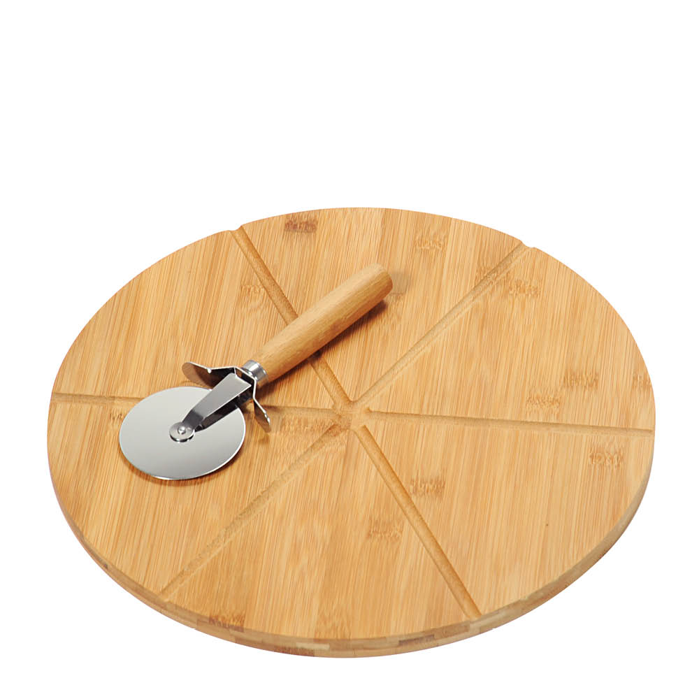Kesper Pizzalautanen pizzaleikkurilla 32 cm bambu