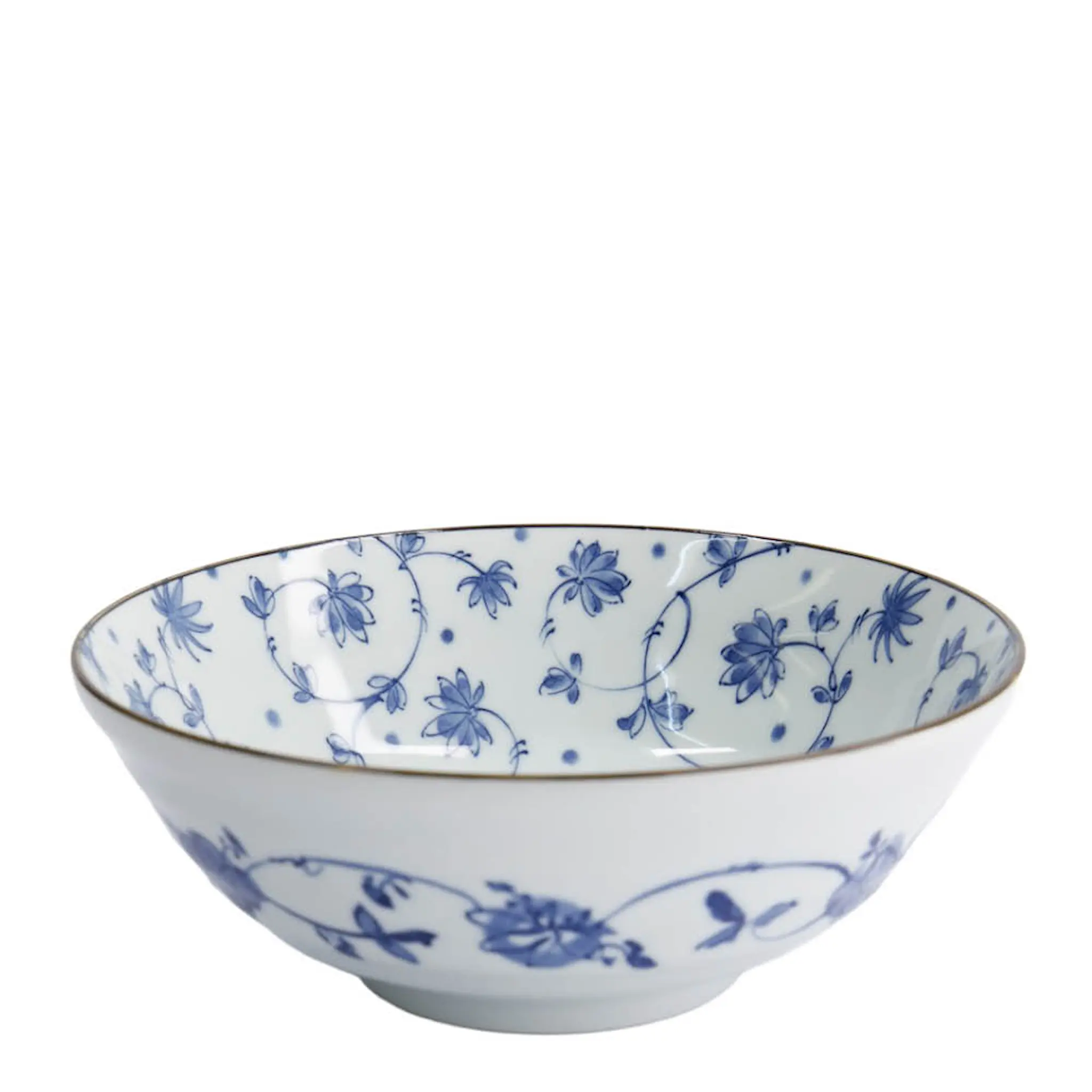 Tokyo Design Studio Natsu Karakusa ramen skål 21x7,8 cm 1 L blå/vit