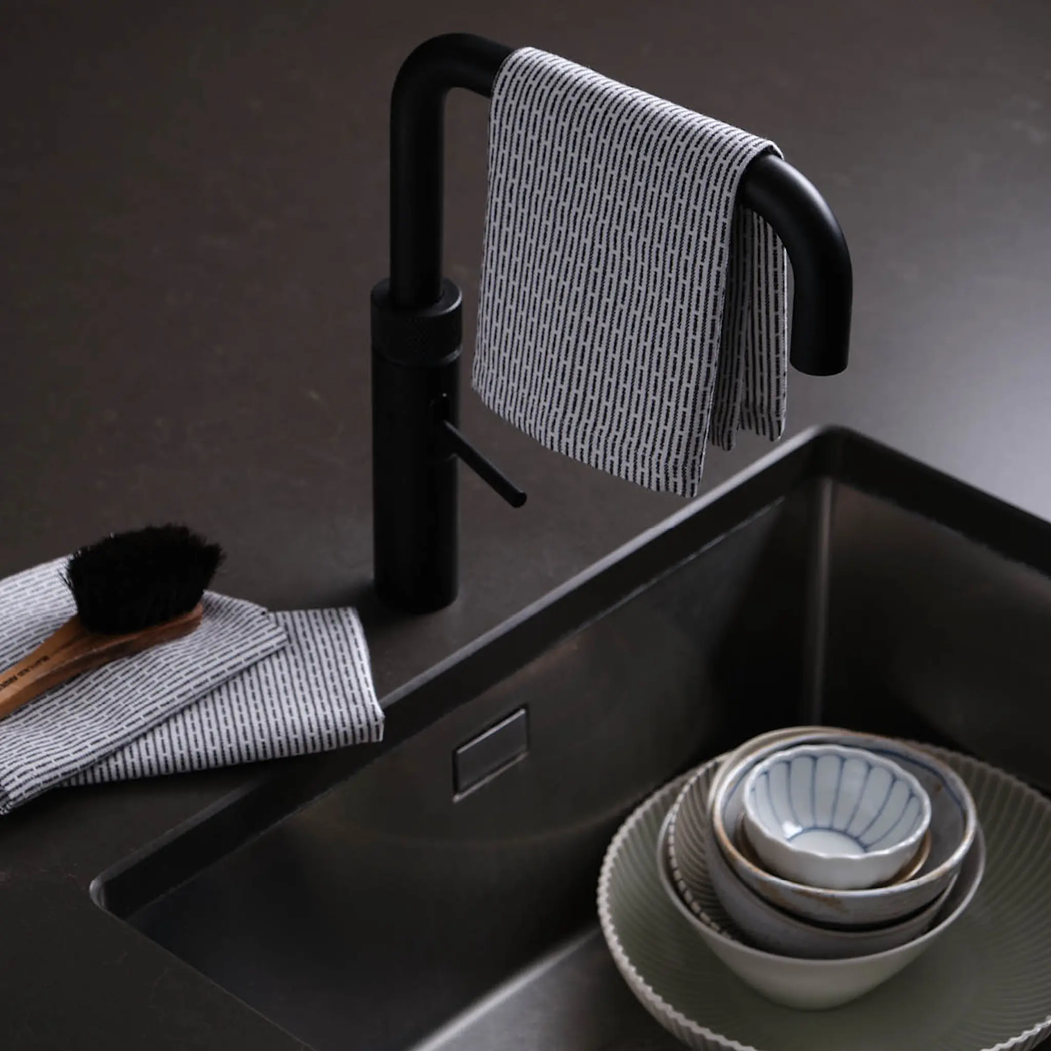 The Organic Company Keittiöliina 30x35 cm 3 kpl morning grey