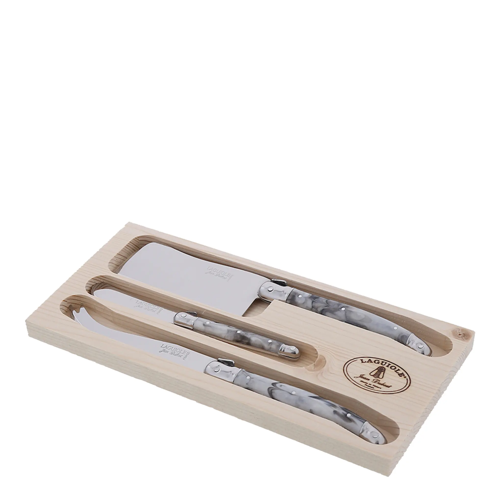 Laguiole en Aubrac Ostkniv 3 delar Marmorerad