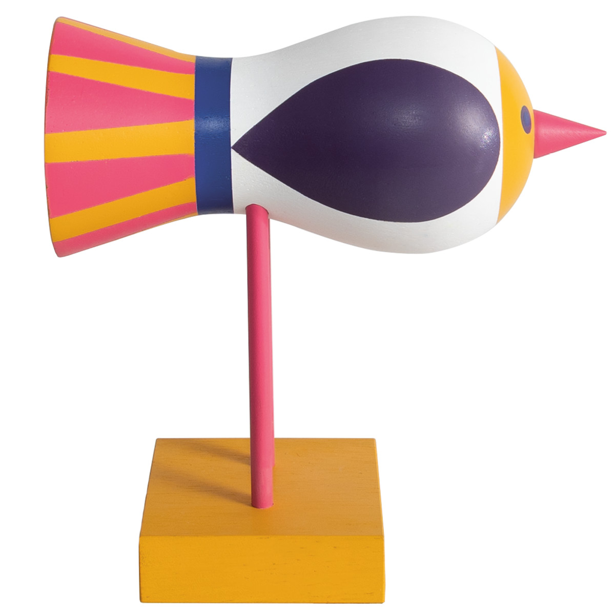 Design House Stockholm Birds 1967 Puulintu Nro 1 16 cm Liila/Keltainen