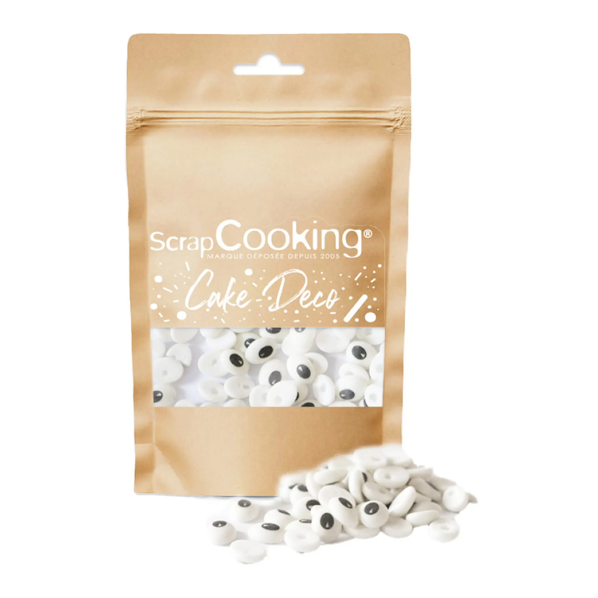 ScrapCooking Strössel ögon 40 g vit/svart