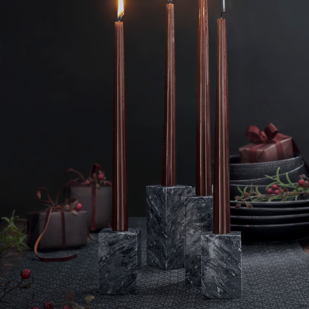 Cultdesign Marmo Kynttilänjalka 12 cm Harmaa