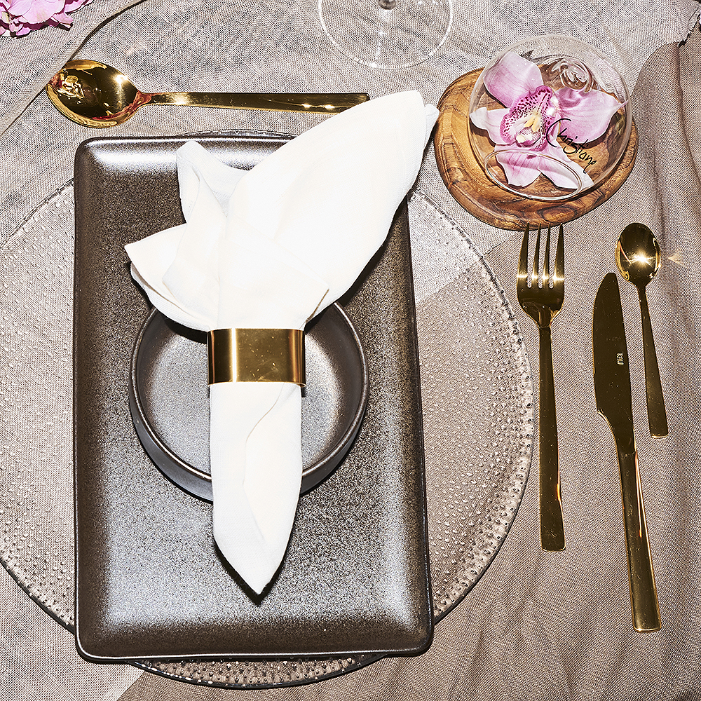 Aida Raw Servettring 4-pack Guld