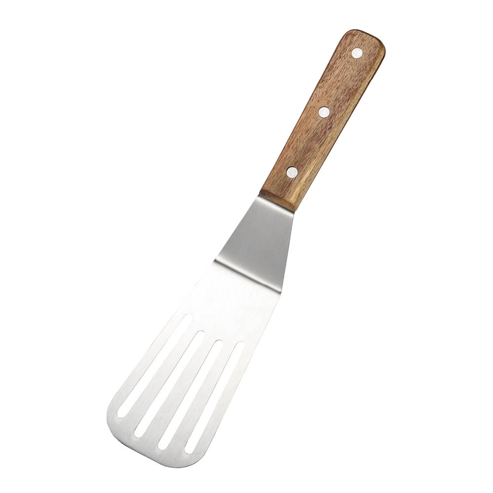 Dorre Steph stekespade slisset 28 cm stål/gummitre
