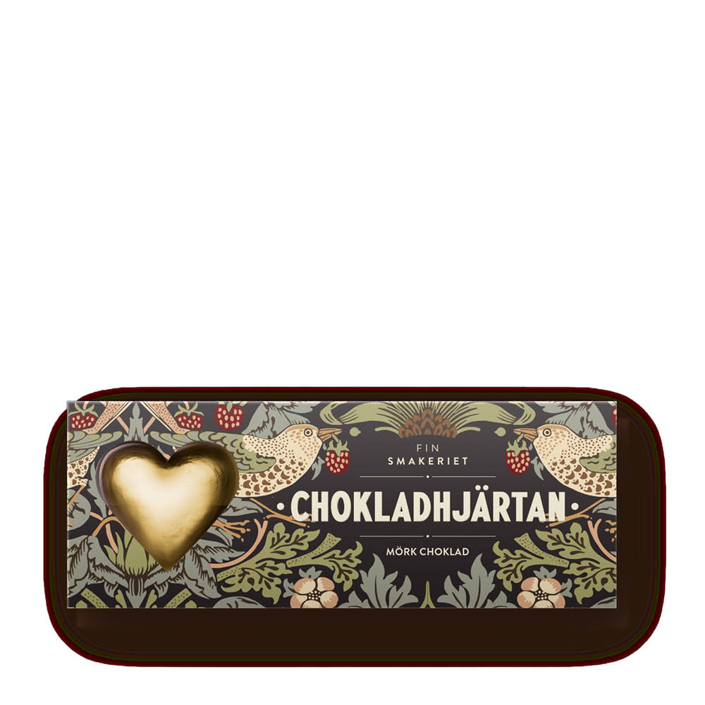 Finsmakeriet Morris chokladhjärtan mörk choklad 30 g marinblå