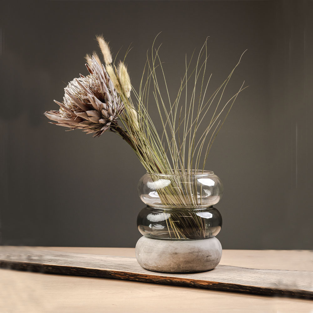 Muurla Bagel Lykta/Vas 16,5x18,5 cm Grå