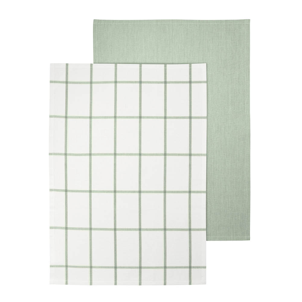 Blomus Taulo kökshandduk 70x50 cm 2-pack vit/grön rutig