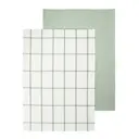 Taulo kökshandduk 70x50 cm 2-pack vit/grön rutig