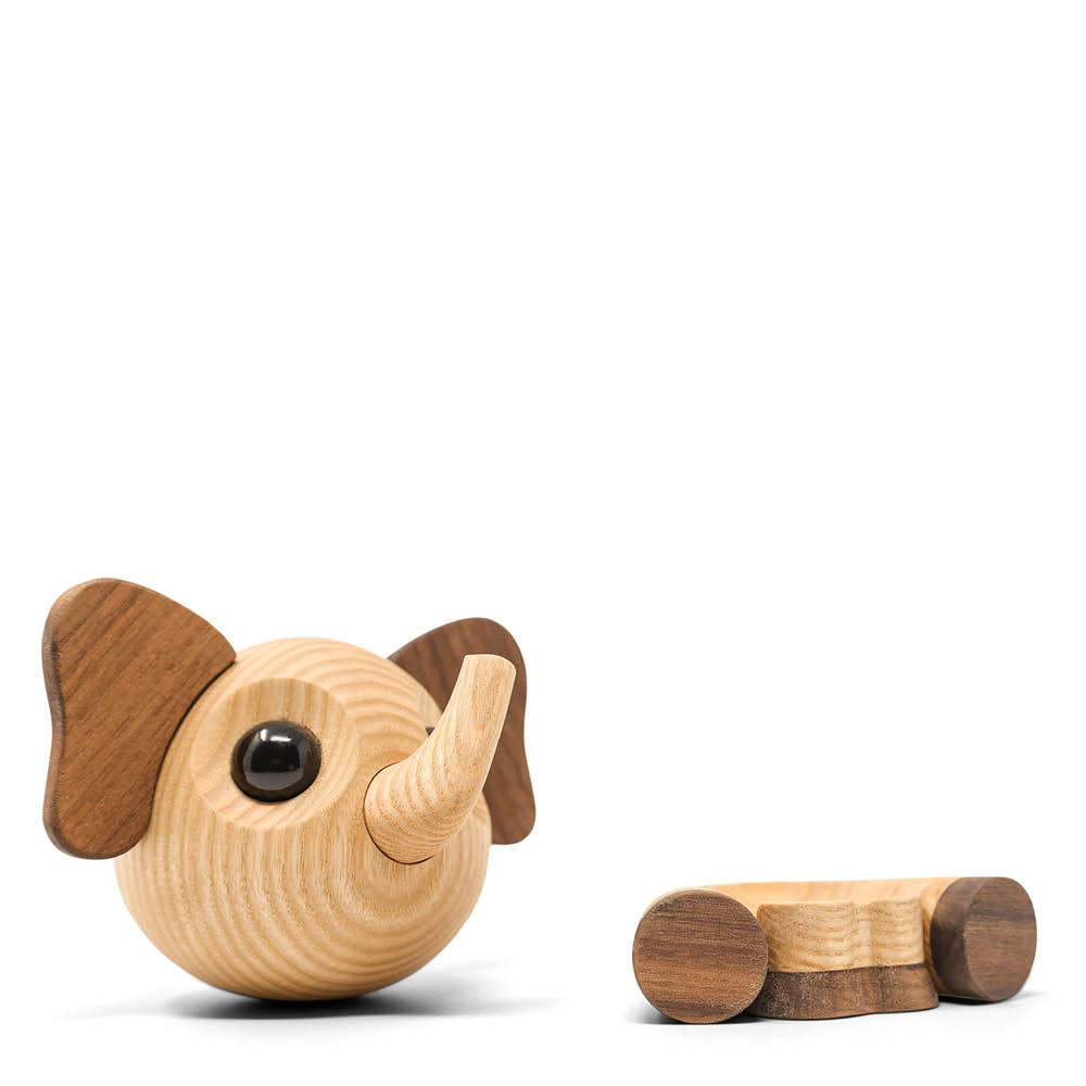 FableWood Flora elefant träfigur 10 cm valnöt/ask