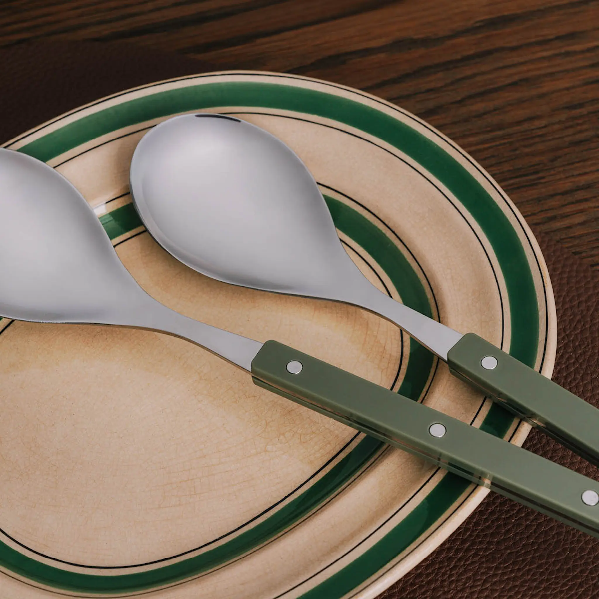 Stiernholm Prima Verde salladsbestick 28,5 cm stål/grön