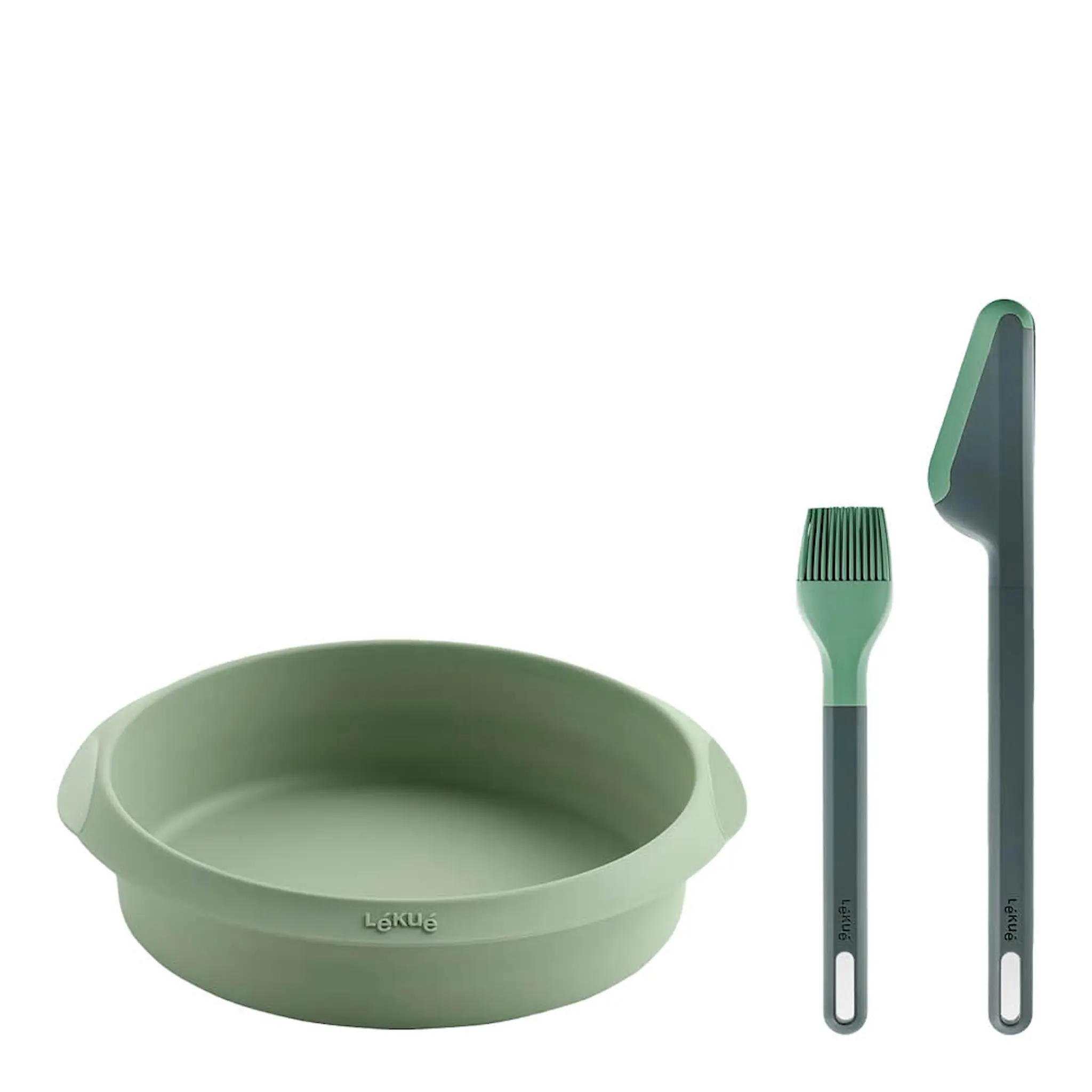 Lékué Essential Kit silikonform och redskap till airfryer grön