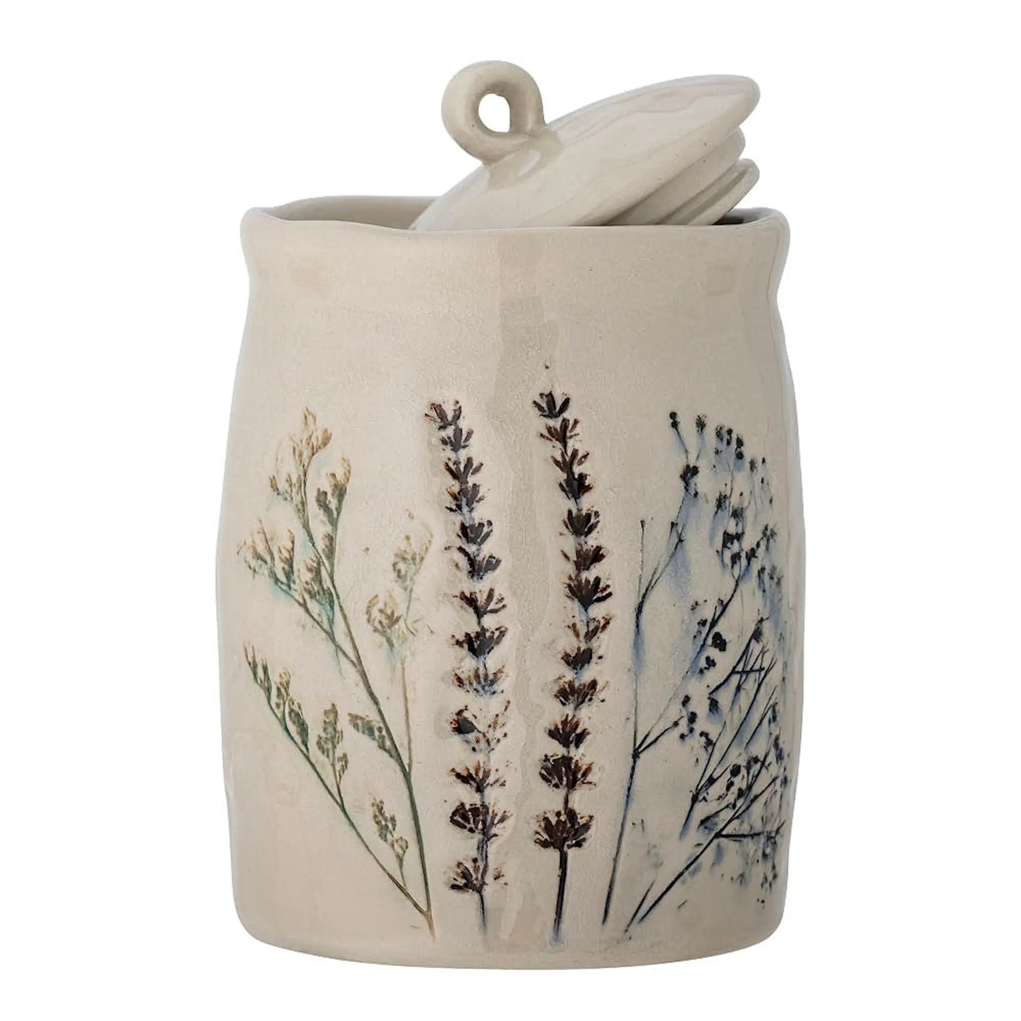 Bloomingville Bea burk med lock 1,3 L natur