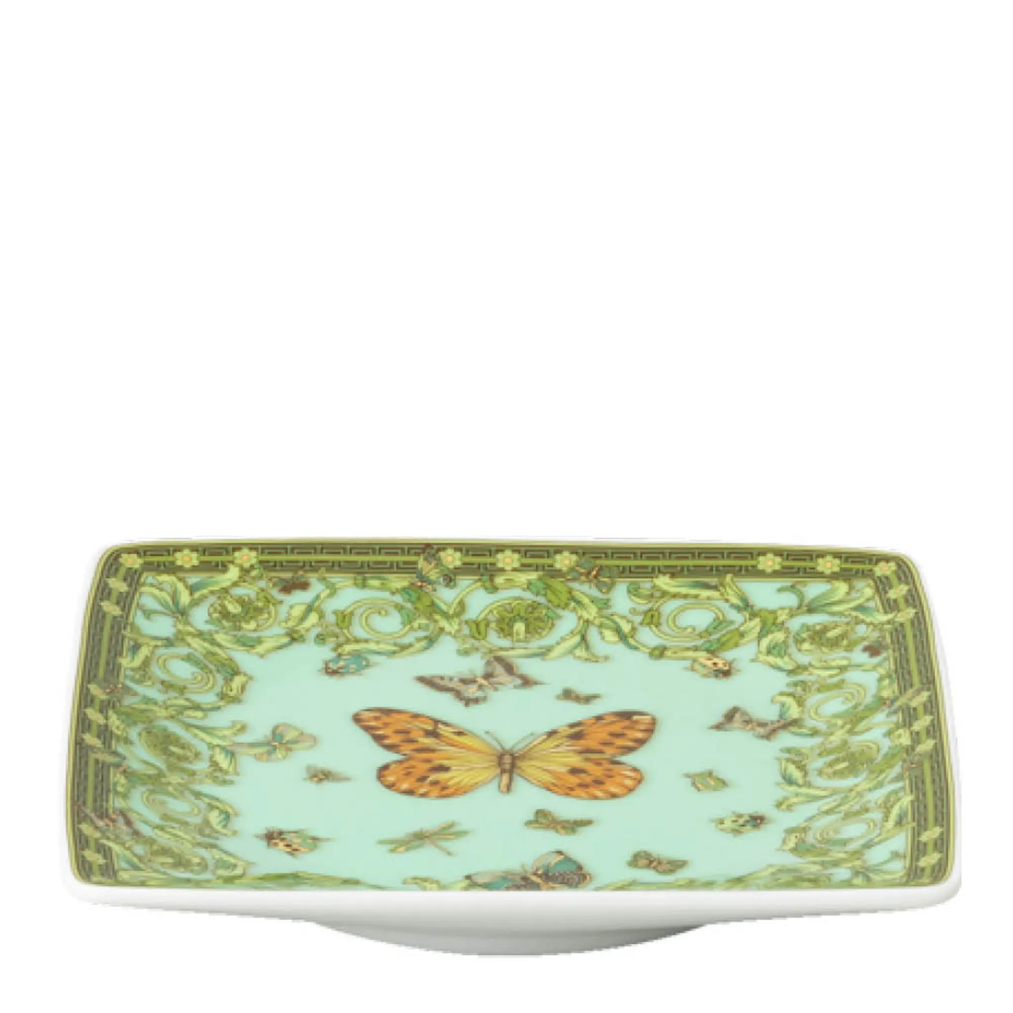 Versace Le Jardin skål 12 cm fyrkantig flat green