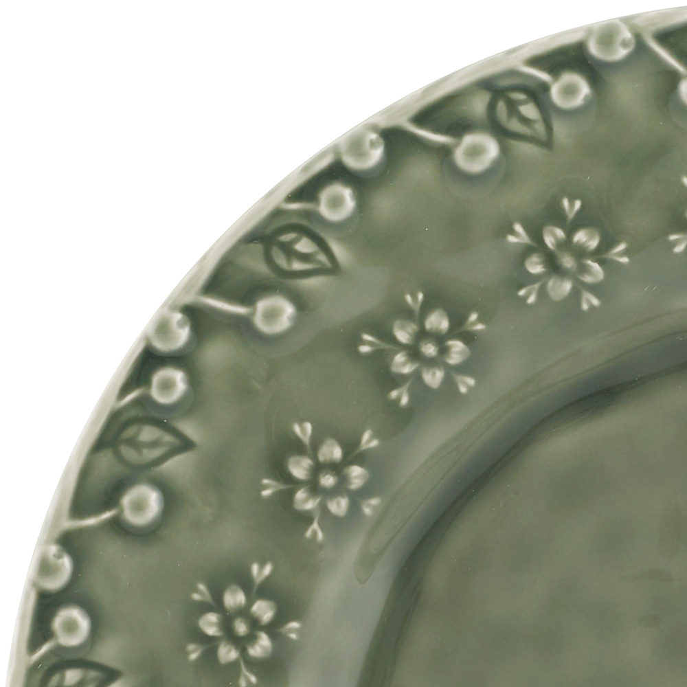 Bordallo Pinheiro Flora tallrik 23 cm mossgrön