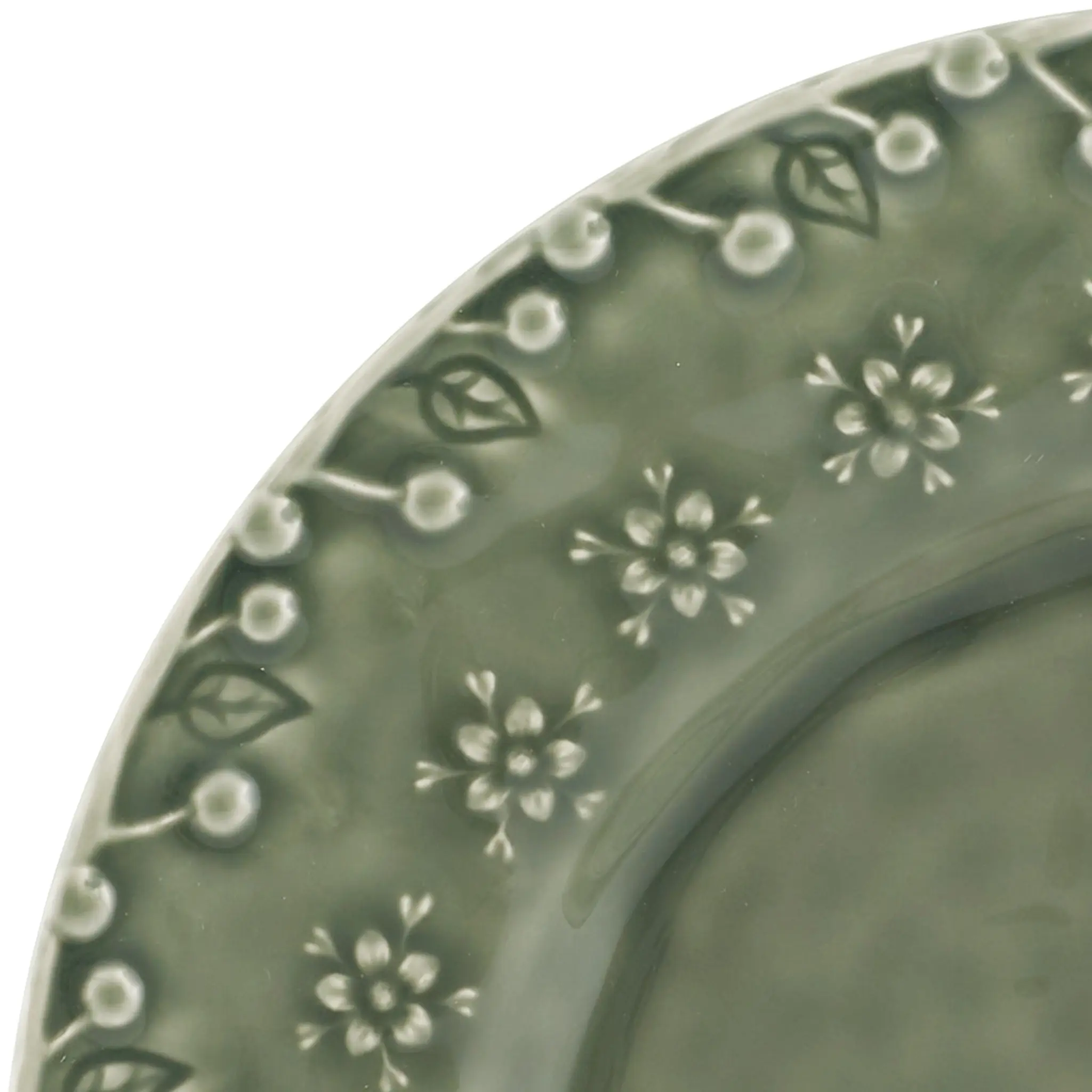 Bordallo Pinheiro Flora tallrik 23 cm mossgrön