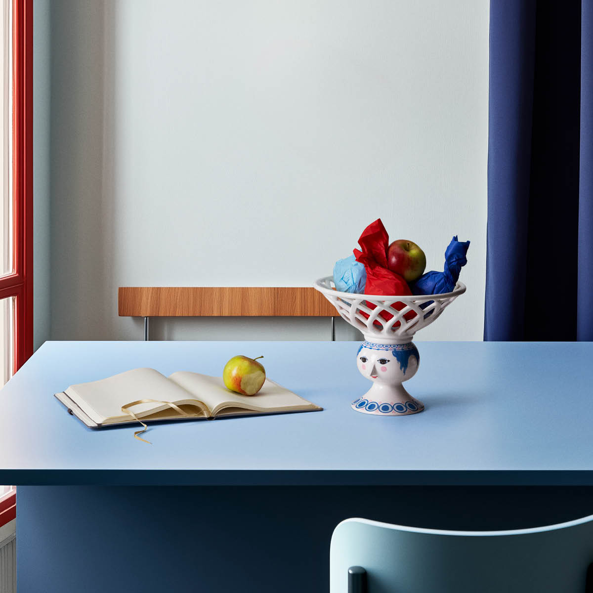 Bjørn Wiinblad Dora fruktskål 25 cm blå