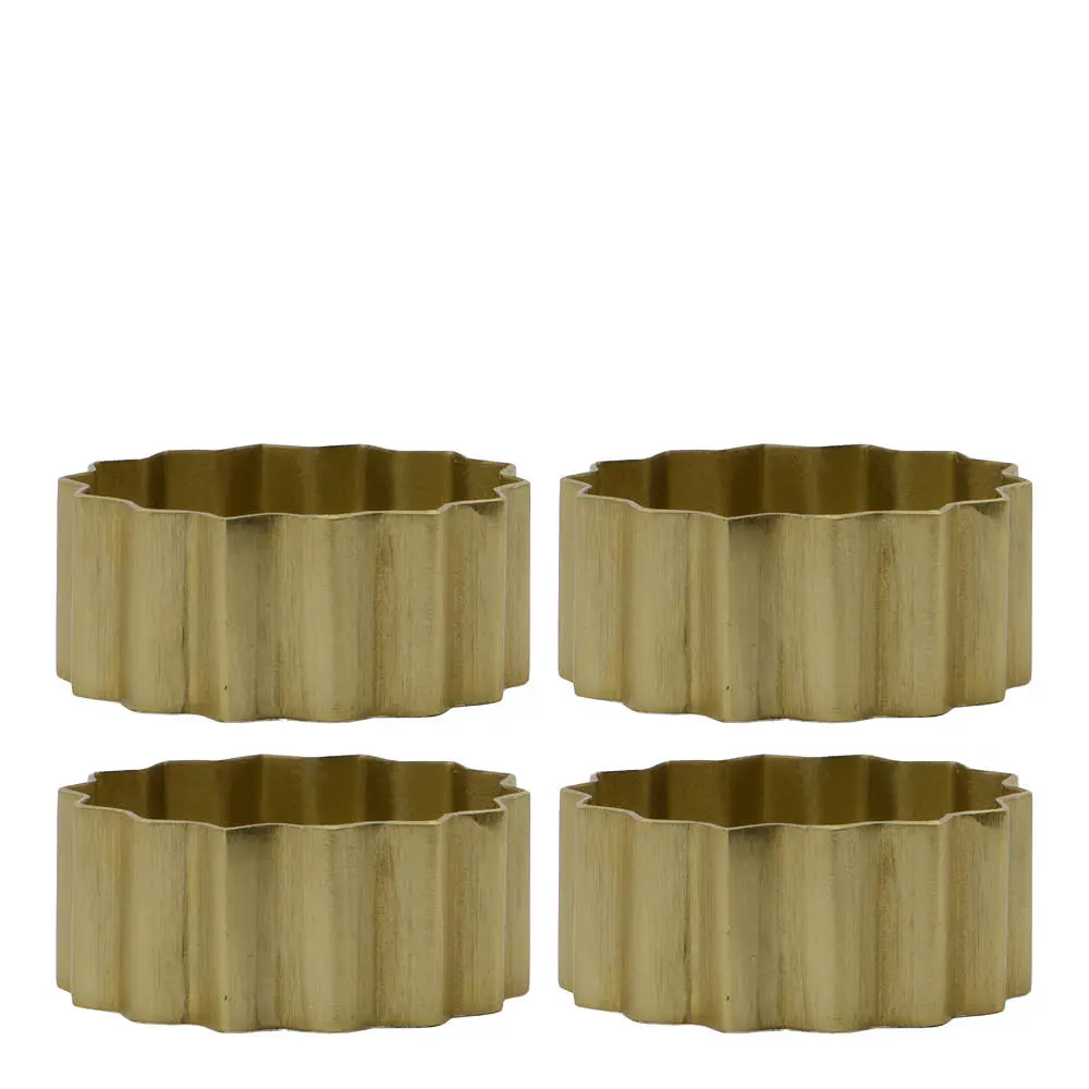 Nello serviettringer i jern 4 stk gull