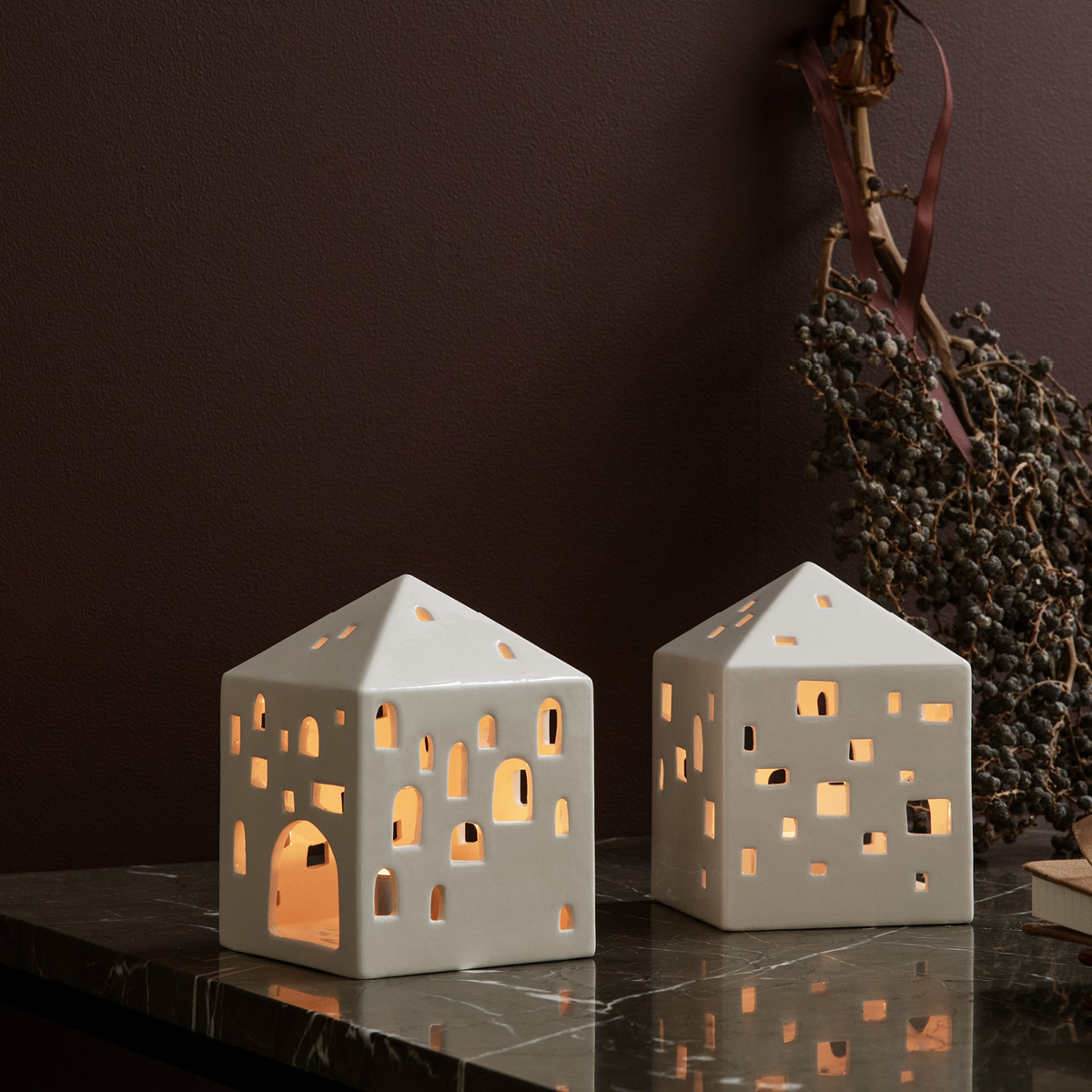 Kähler Urbania Ljuslykta Town House 12,5 cm Vit