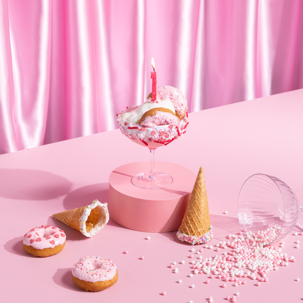 ScrapCooking Tårtljus 12-pack 12 cm rosa/guld/vit/röd