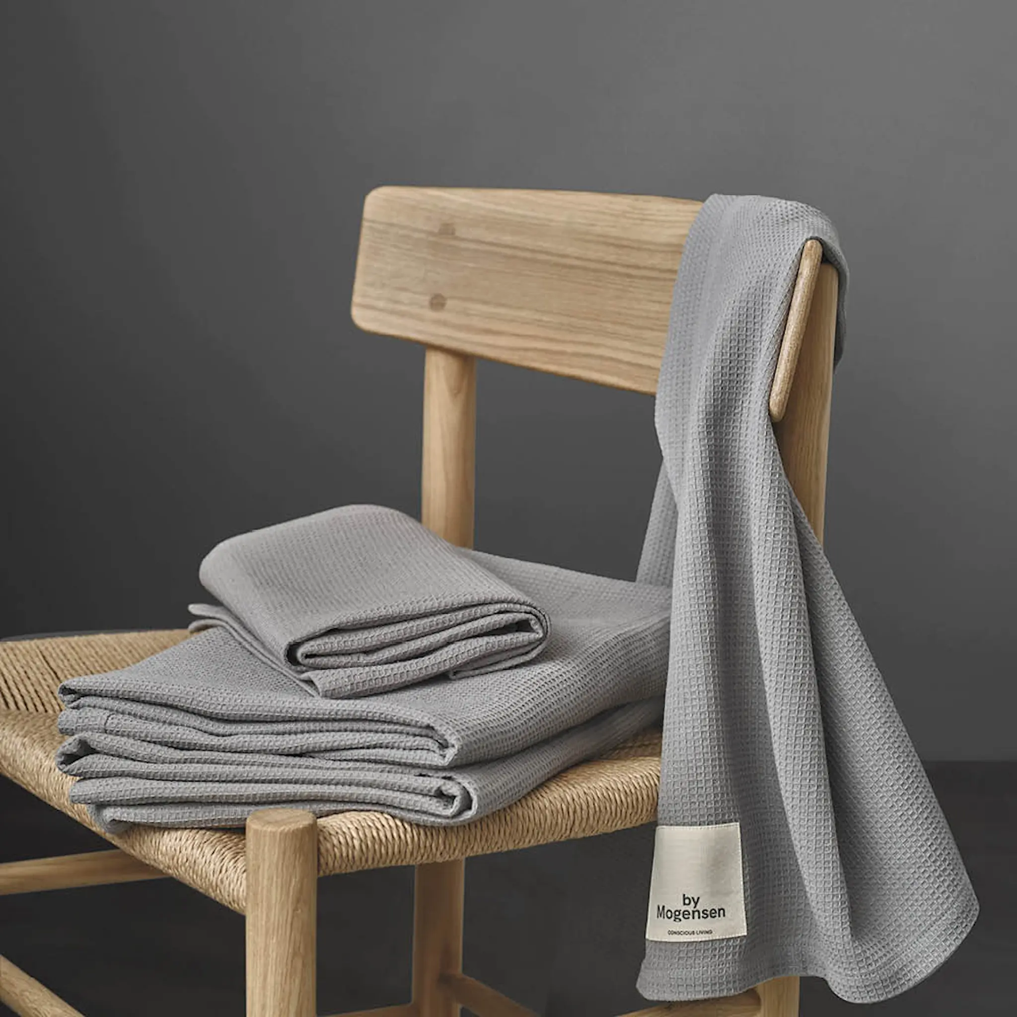 By Mogensen Handduk 50x100 cm Grey Waffle