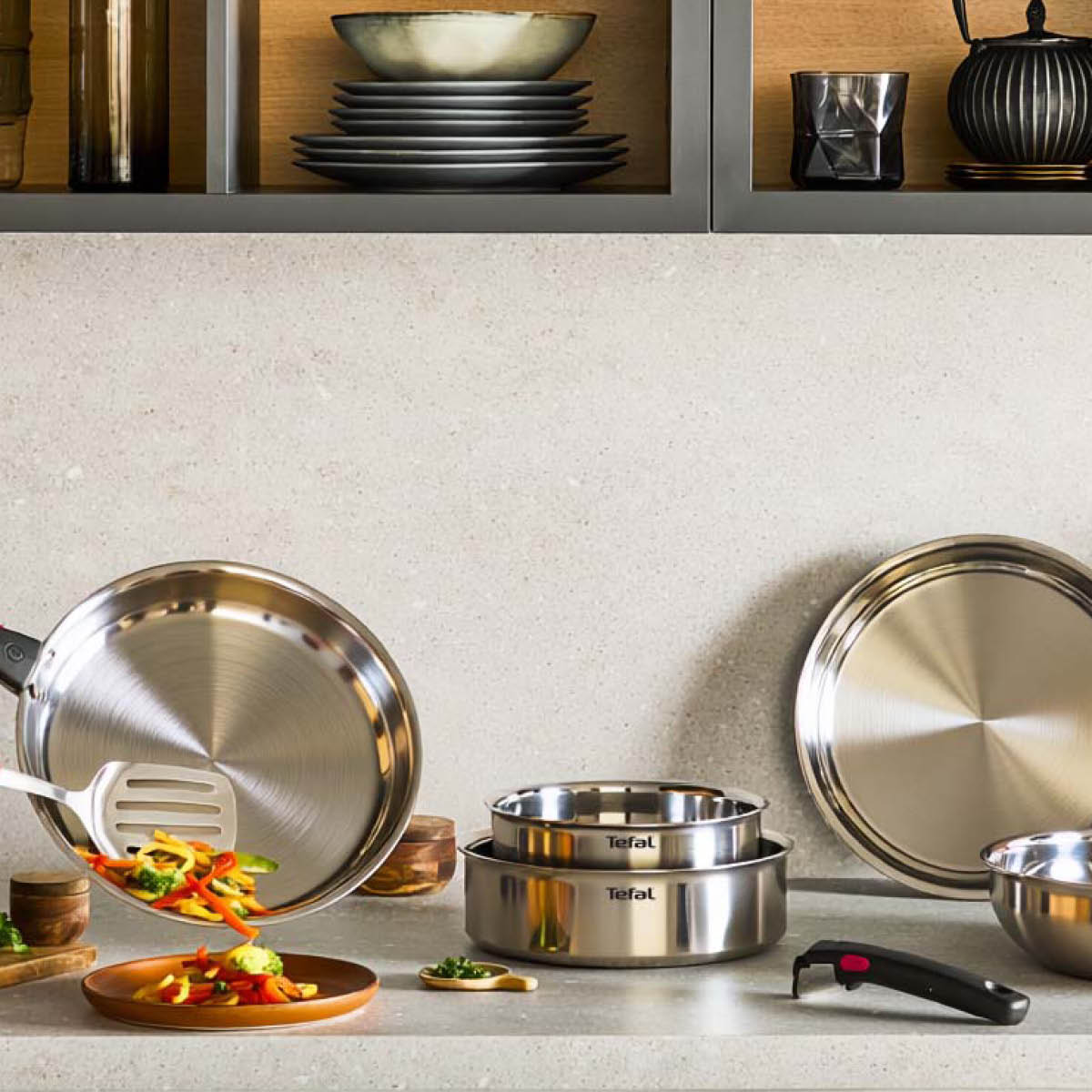 Tefal Ingenio Emotion Kattilasarja 3 osaa + kahva brushed uncoated