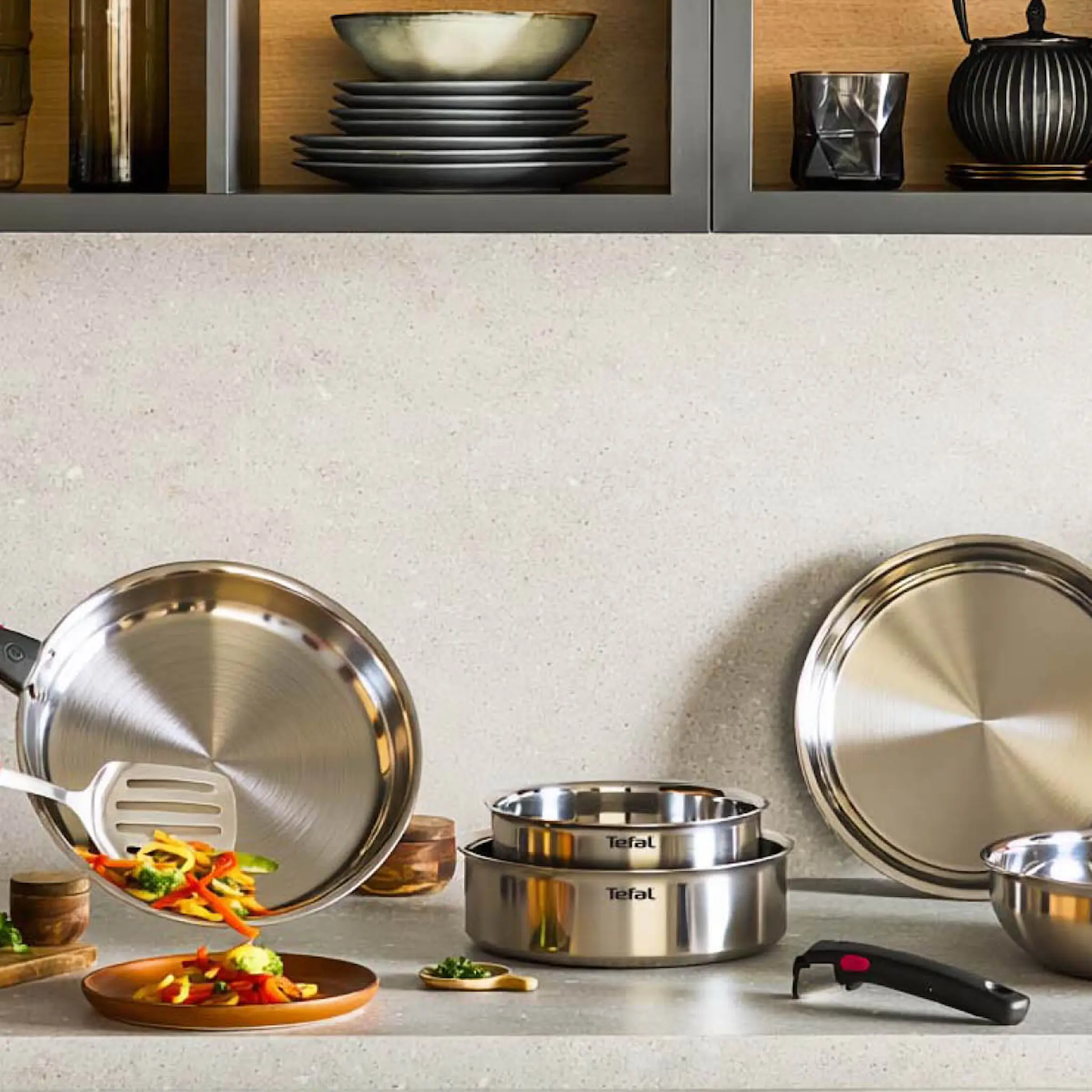 Tefal Ingenio Emotion Kattilasarja 3 osaa + kahva brushed uncoated