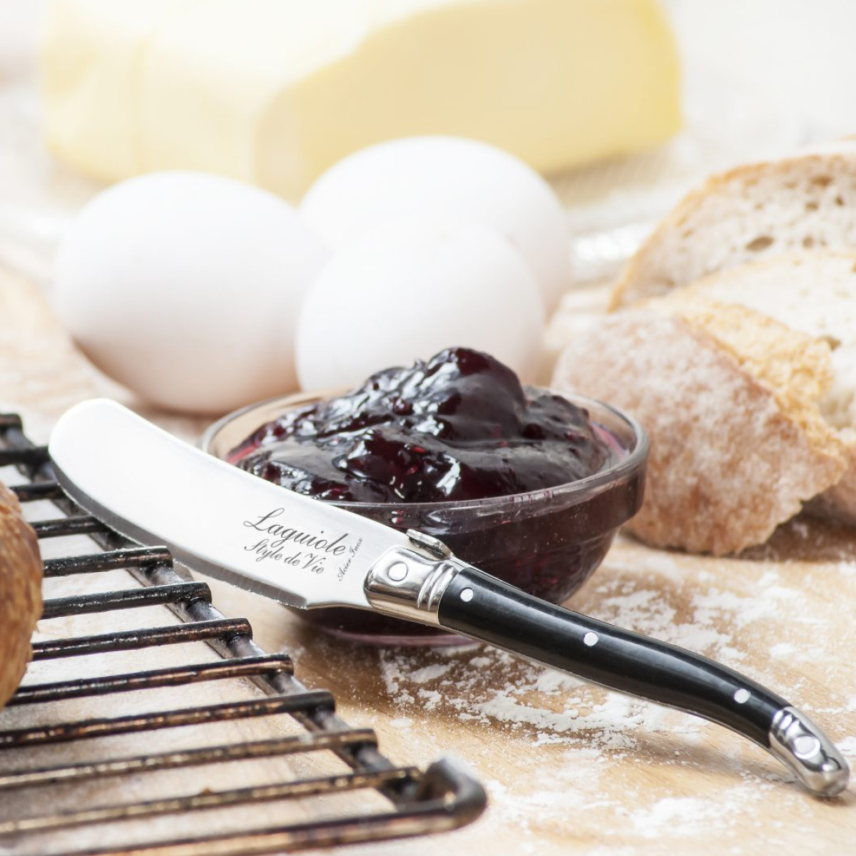 Laguiole Style de Vie Smörkniv 4-pack svart