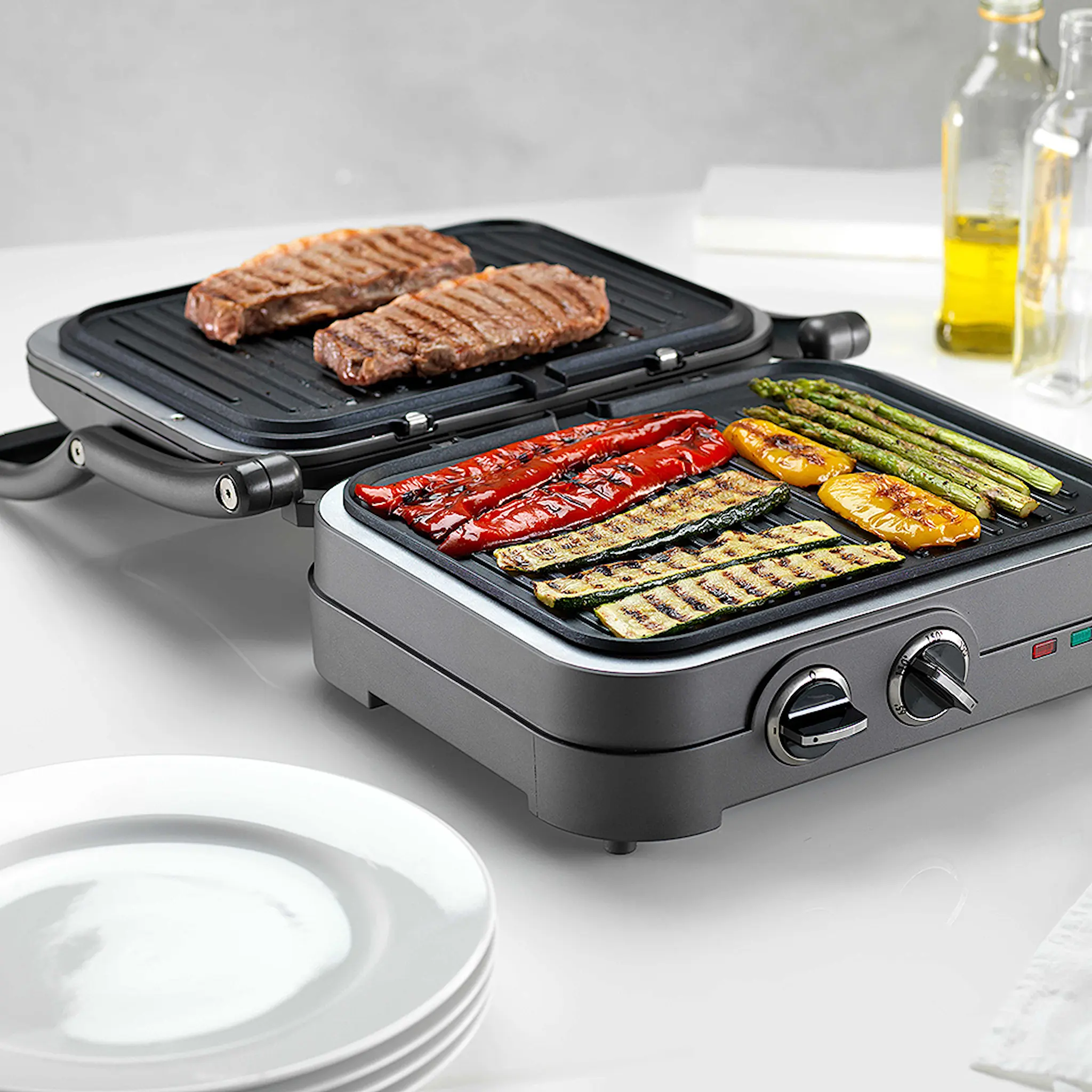 Cuisinart Core Elite Griddler Bordsgrill Gråmetallic
