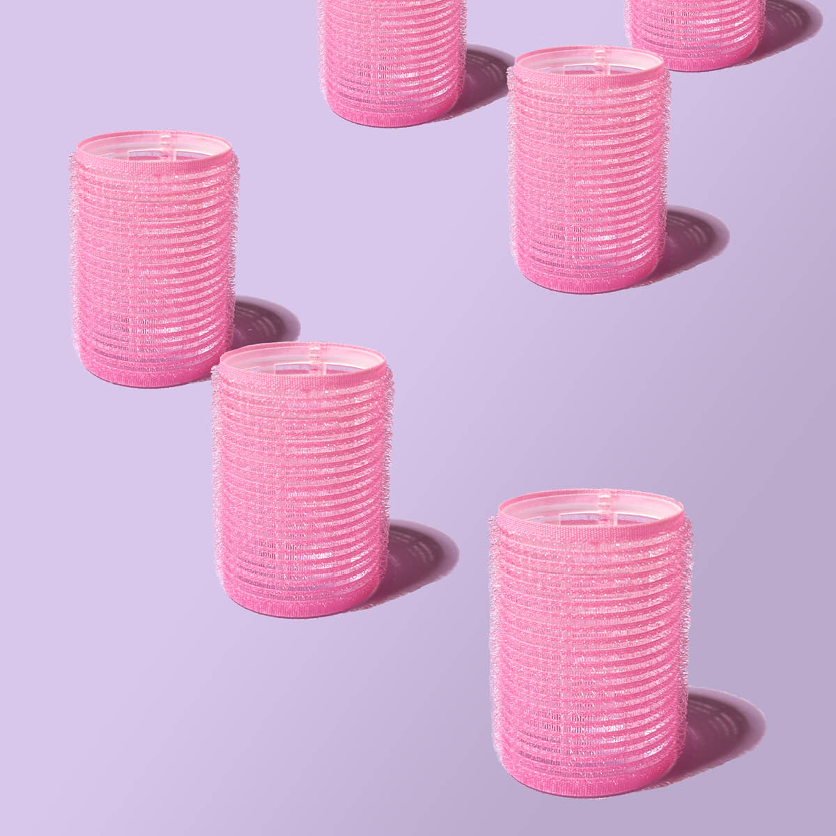 Mermade Velcro Rollers Kit hårspolar kardborre 6-pack rosa