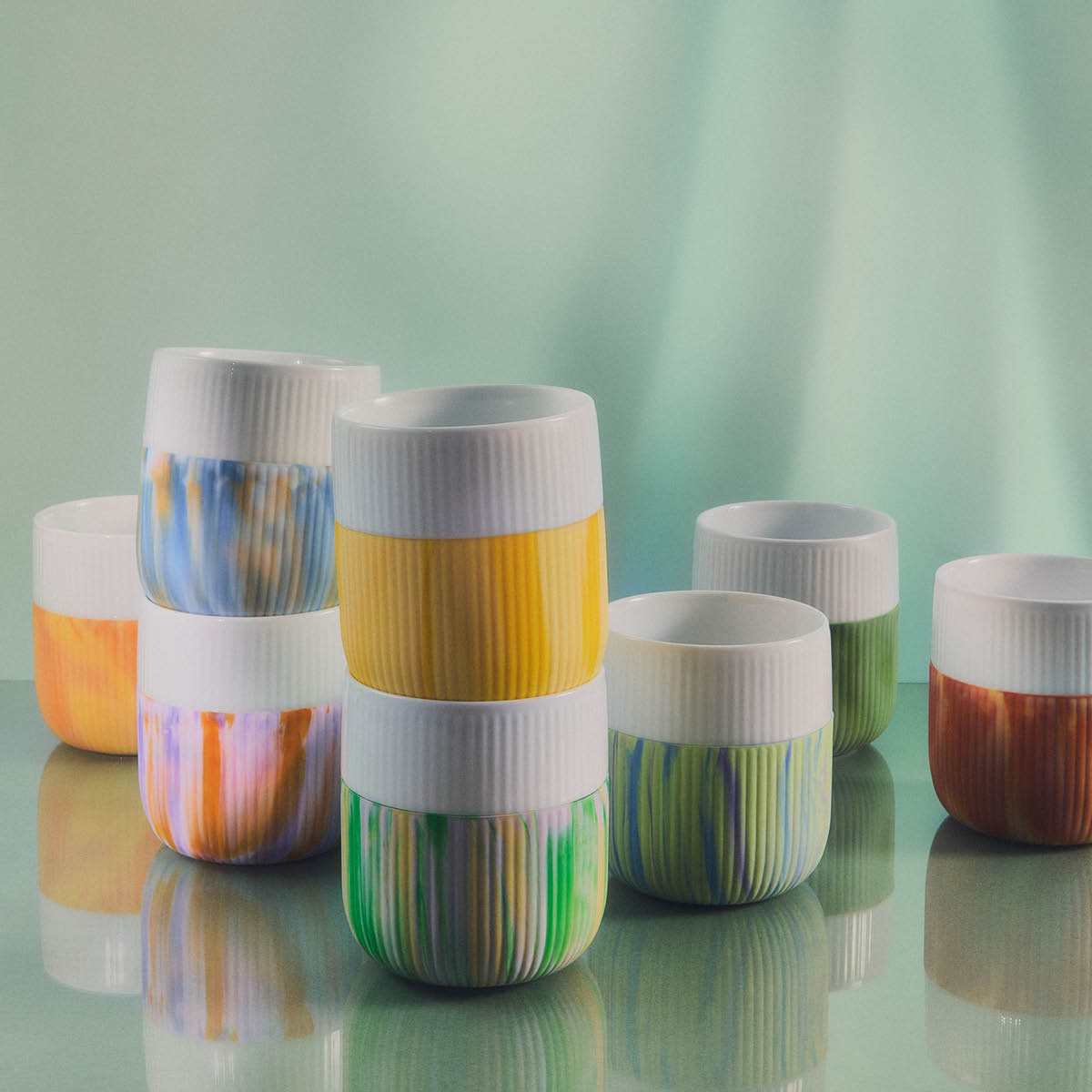 Royal Copenhagen Fluted Contrast Marble mugg 35 cl Limeburst