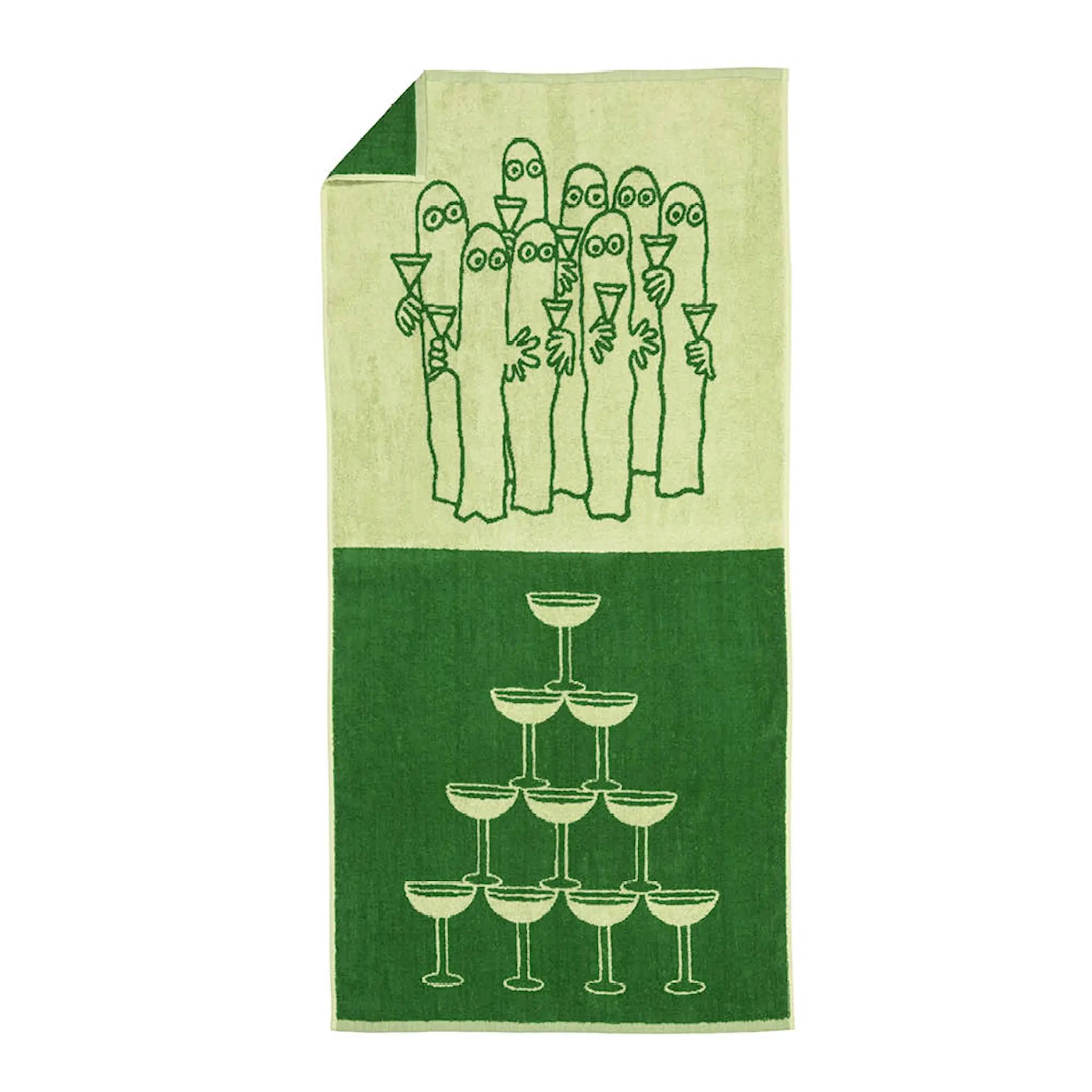 Moomin Arabia Muumi Kylpypyyhe Hattivatit 70x140 cm Vihreä
