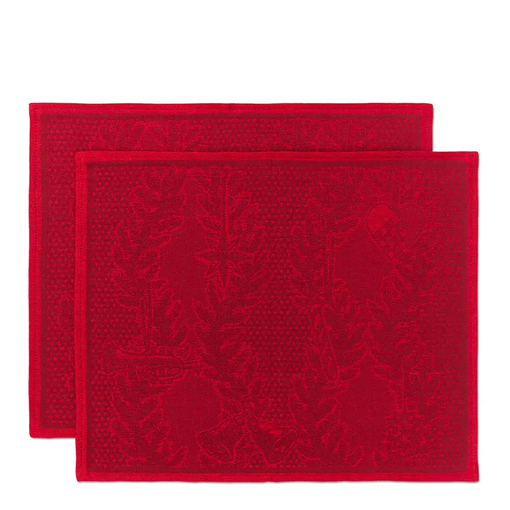 Star Fluted Christmas tablettiliina 45x35 cm 2 kpl punainen