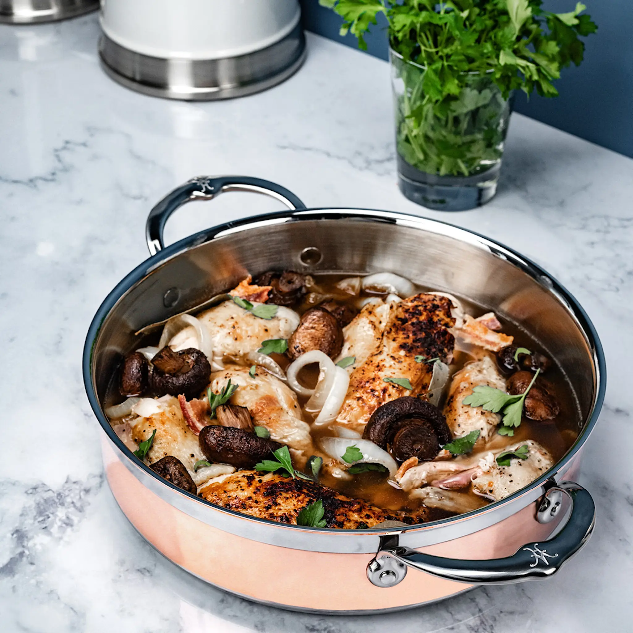 Hestan Copperbond Sautépanna med lock 3,3 L Koppar