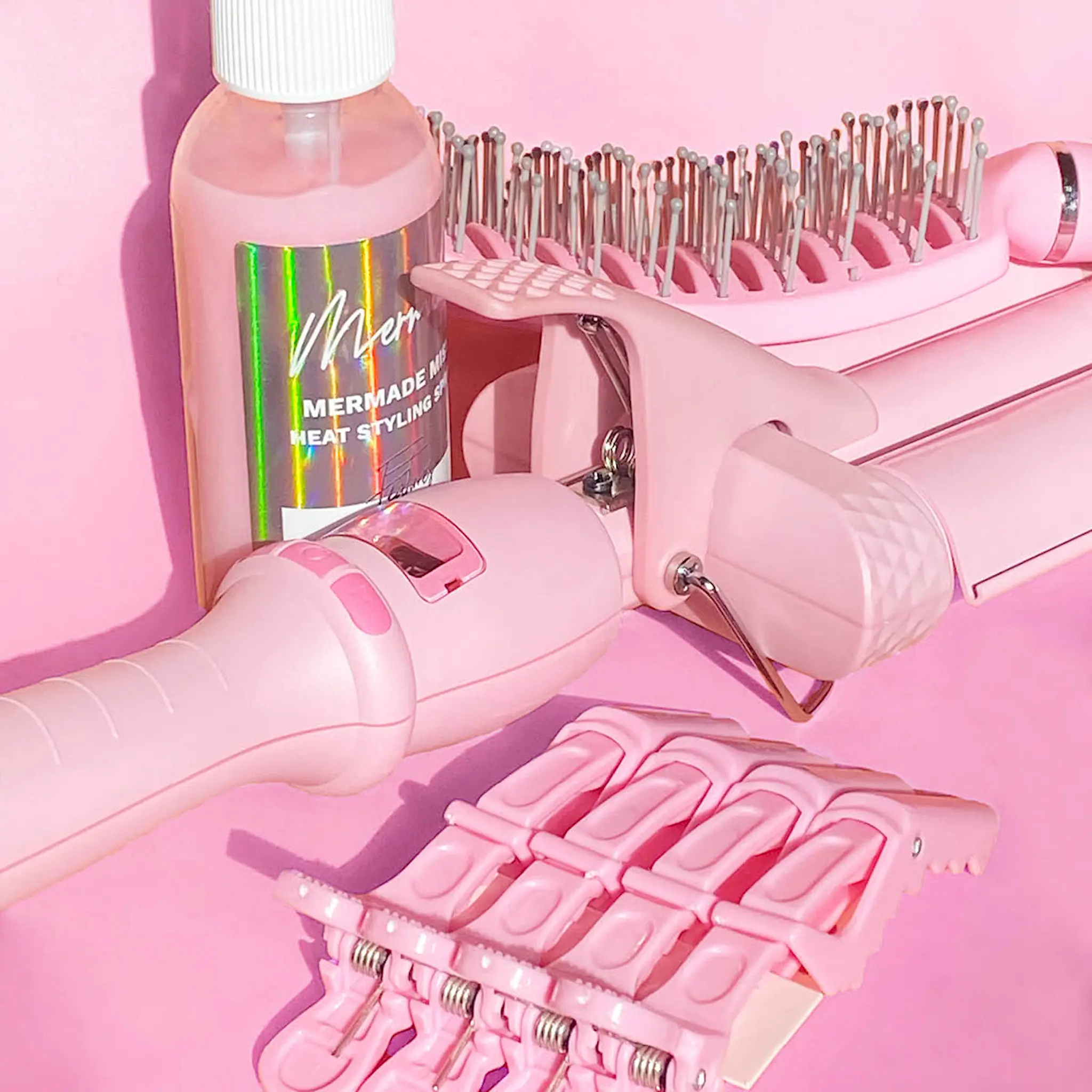 Mermade Grip hårklämma 4-pack rosa