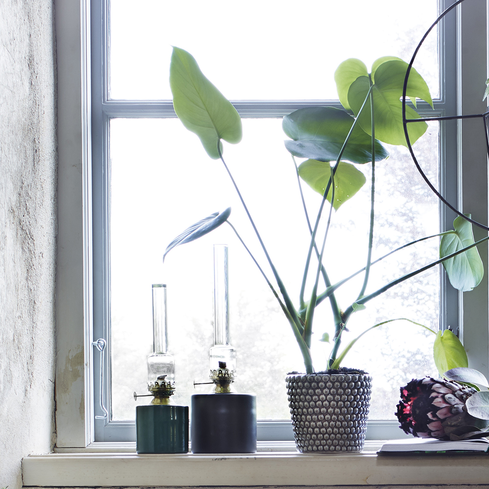 Strömshaga Parafinlampe rett stor plåt svart