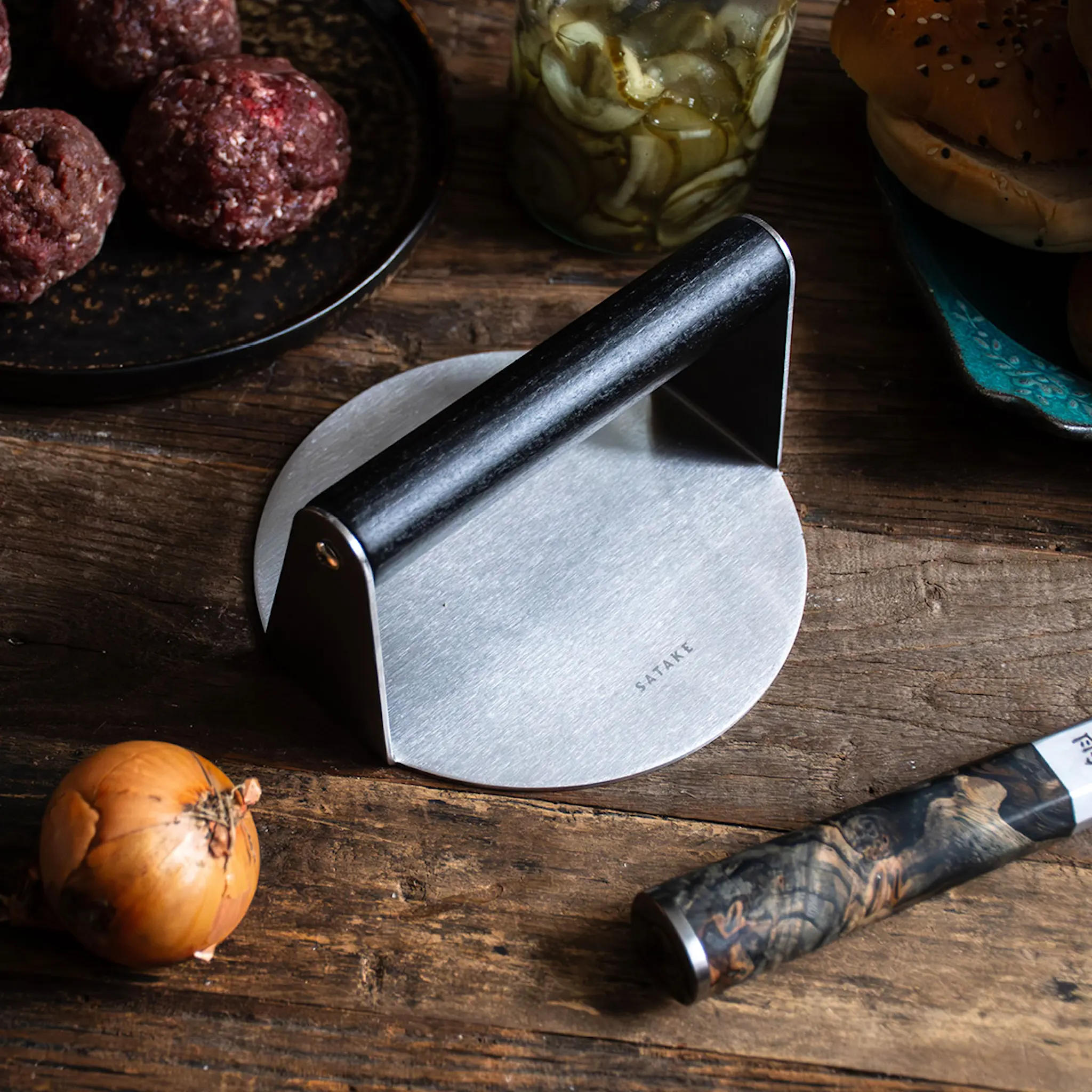 Satake Smash burgerset 3 delar svart/rostfri