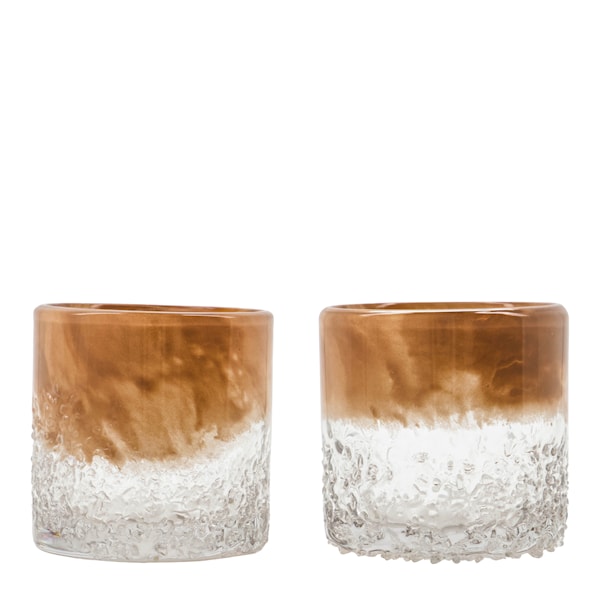 Teagan ljuslykta 10 cm 2-pack brown caramel