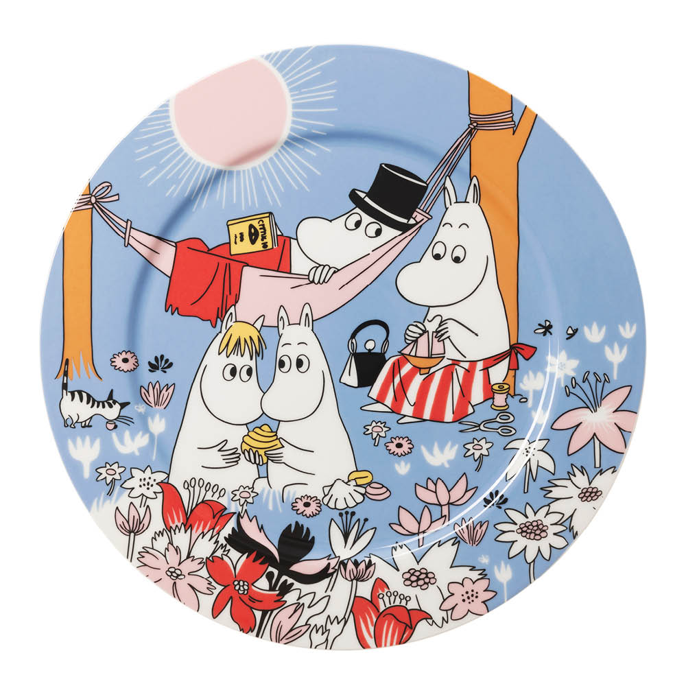 Moomin Arabia - Muumi Tarjoiluastia 30 cm Perheen Parissa Sininen