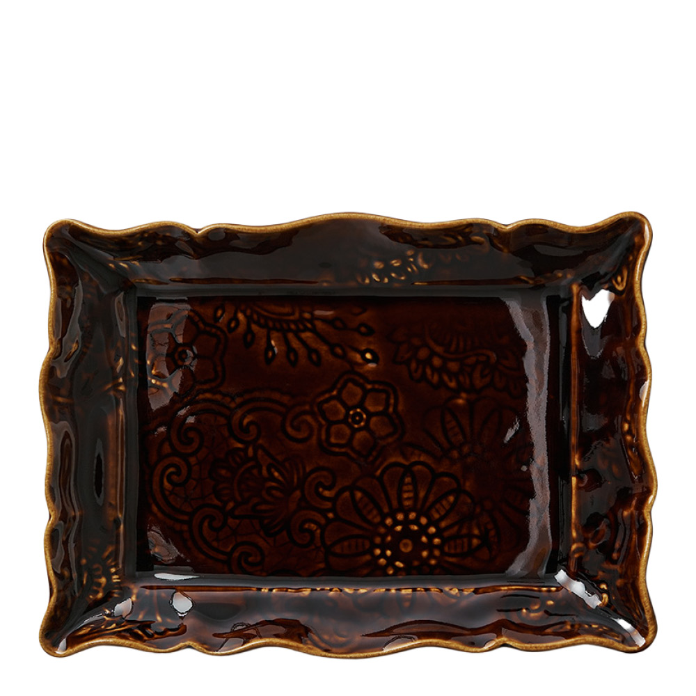 Sthål Arabesque asjett 19x13 cm coffee