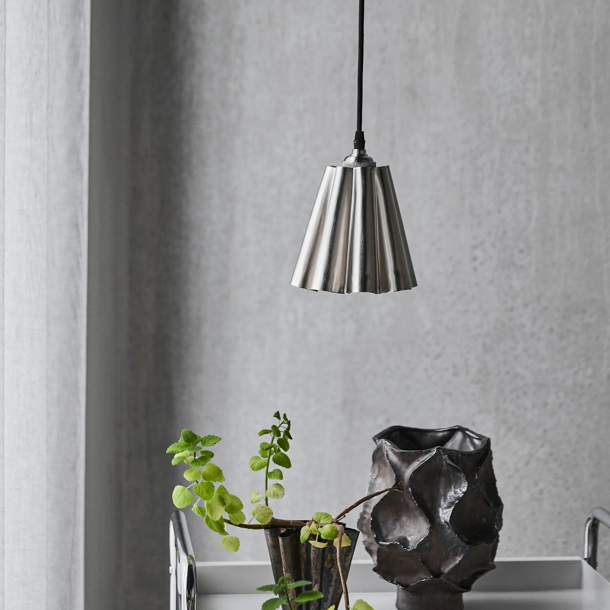House Doctor Flola lampeskjerm 16 cm børstet sølvfinish