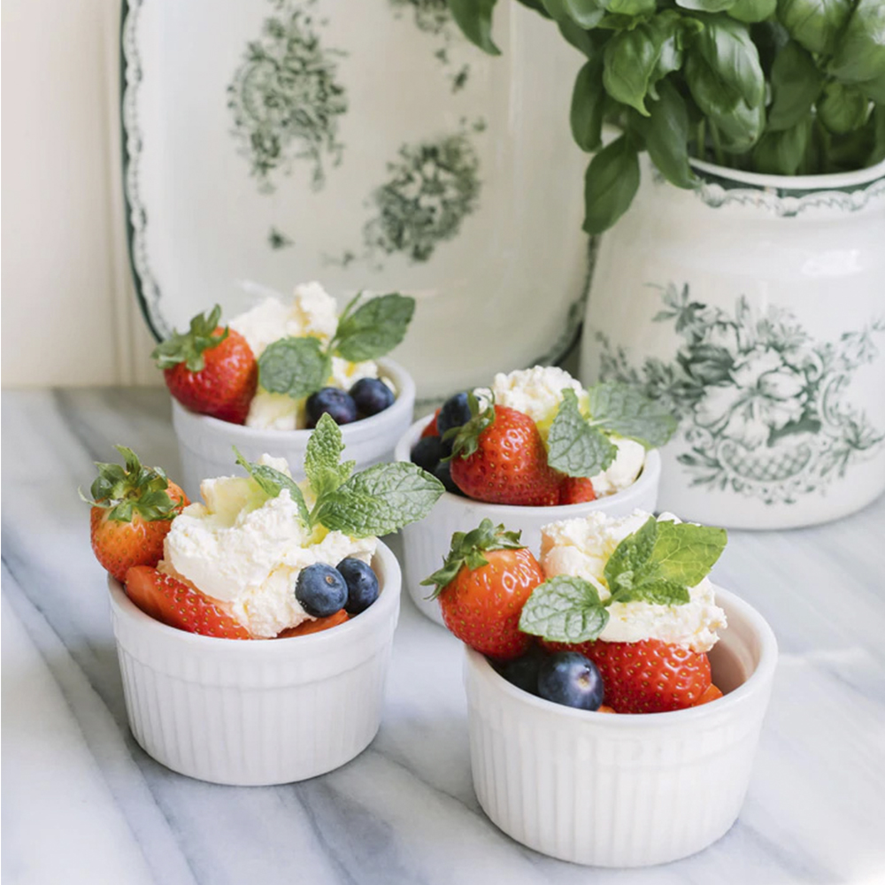 Dorre Fire suffléskåler 4 stk hvit