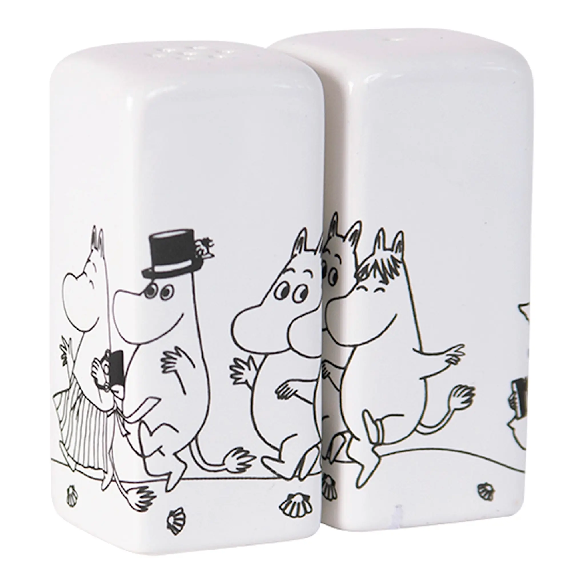 Pluto Mumin Salt- och pepparkar Familjen Svart