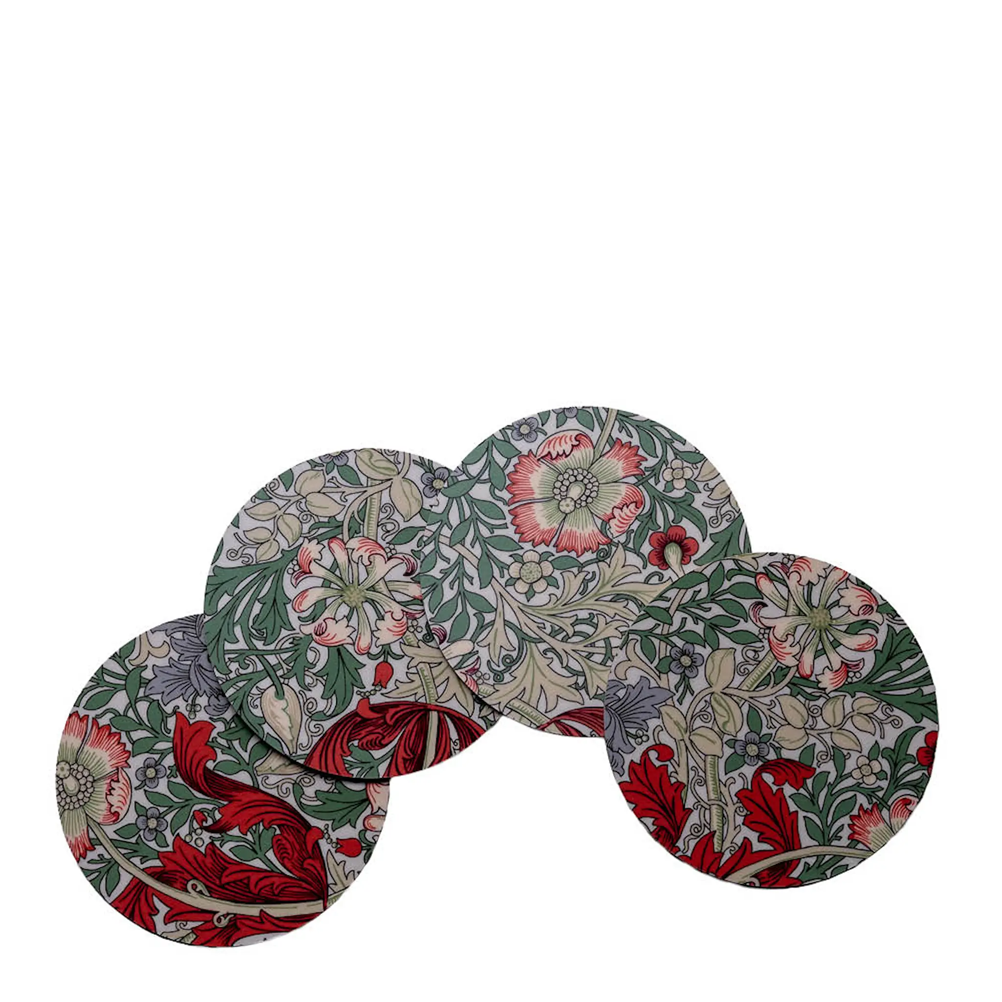 William Morris Comton glasunderlägg 4-pack 10 cm röd